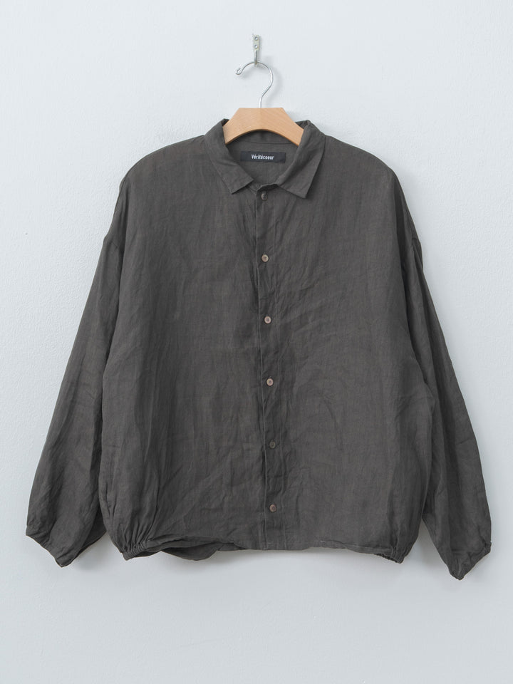Sumi Dyed Linen Shirt Jacket - Brown