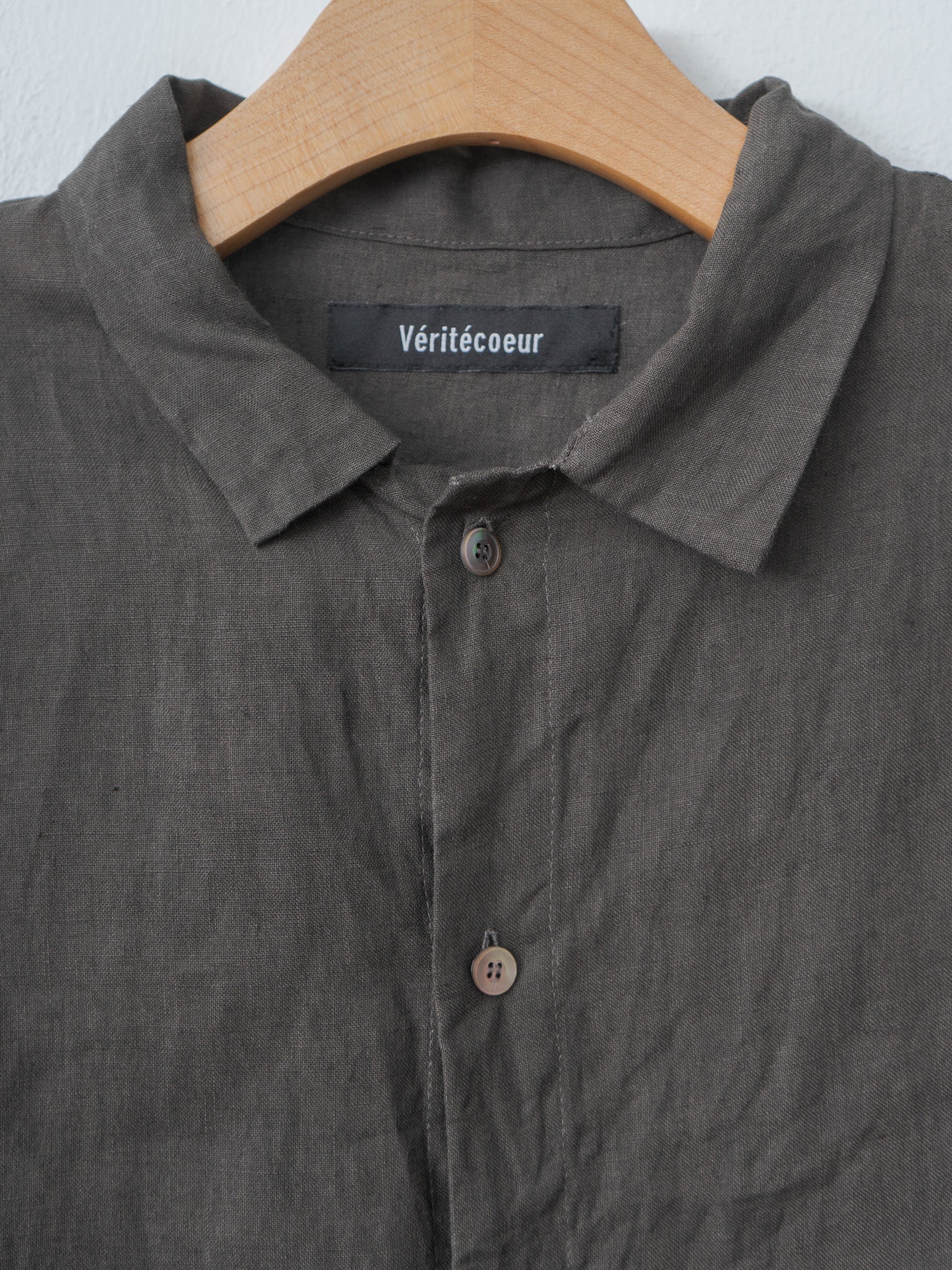 Sumi Dyed Linen Shirt Jacket - Brown