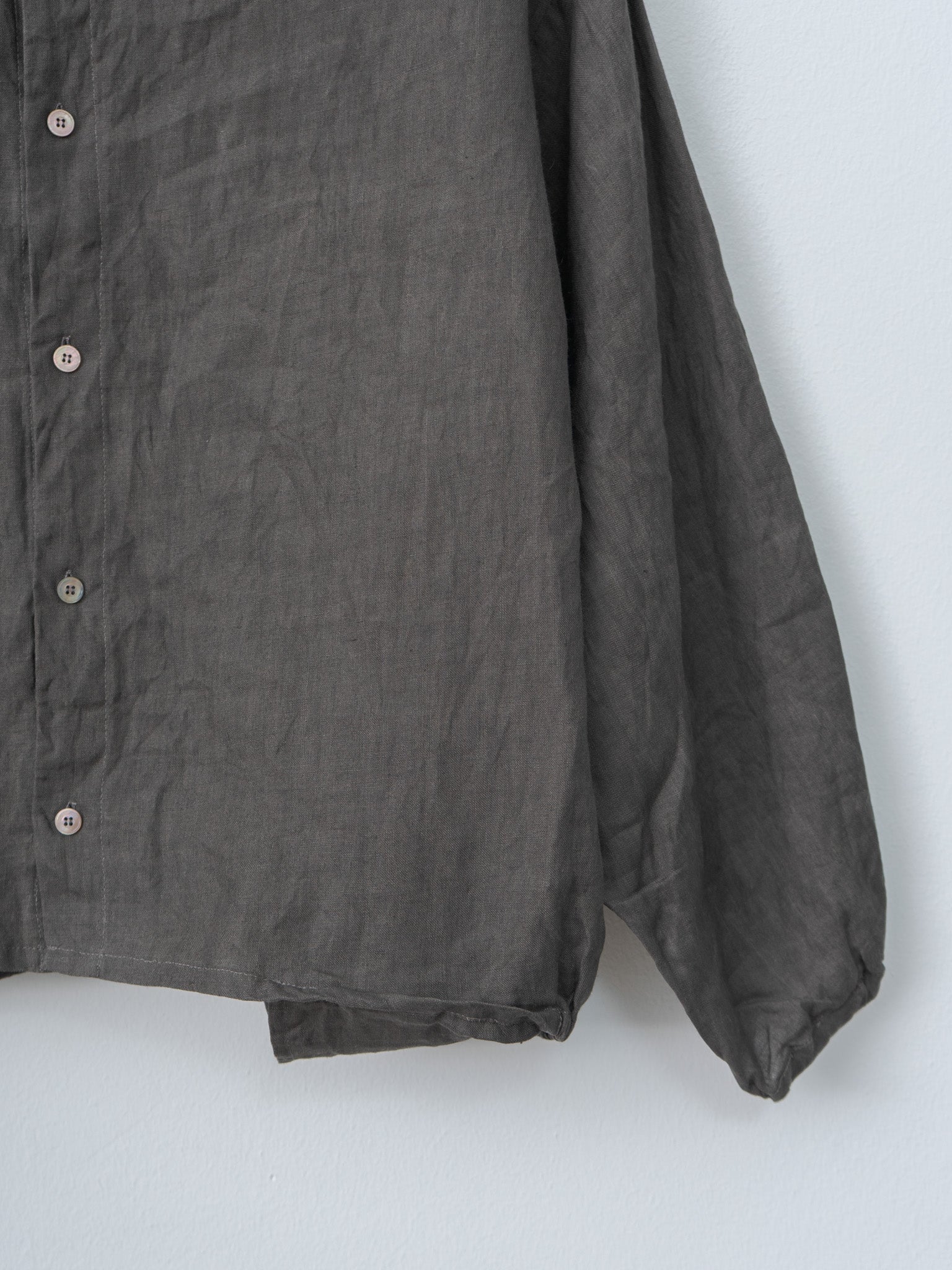 Sumi Dyed Linen Shirt Jacket - Brown