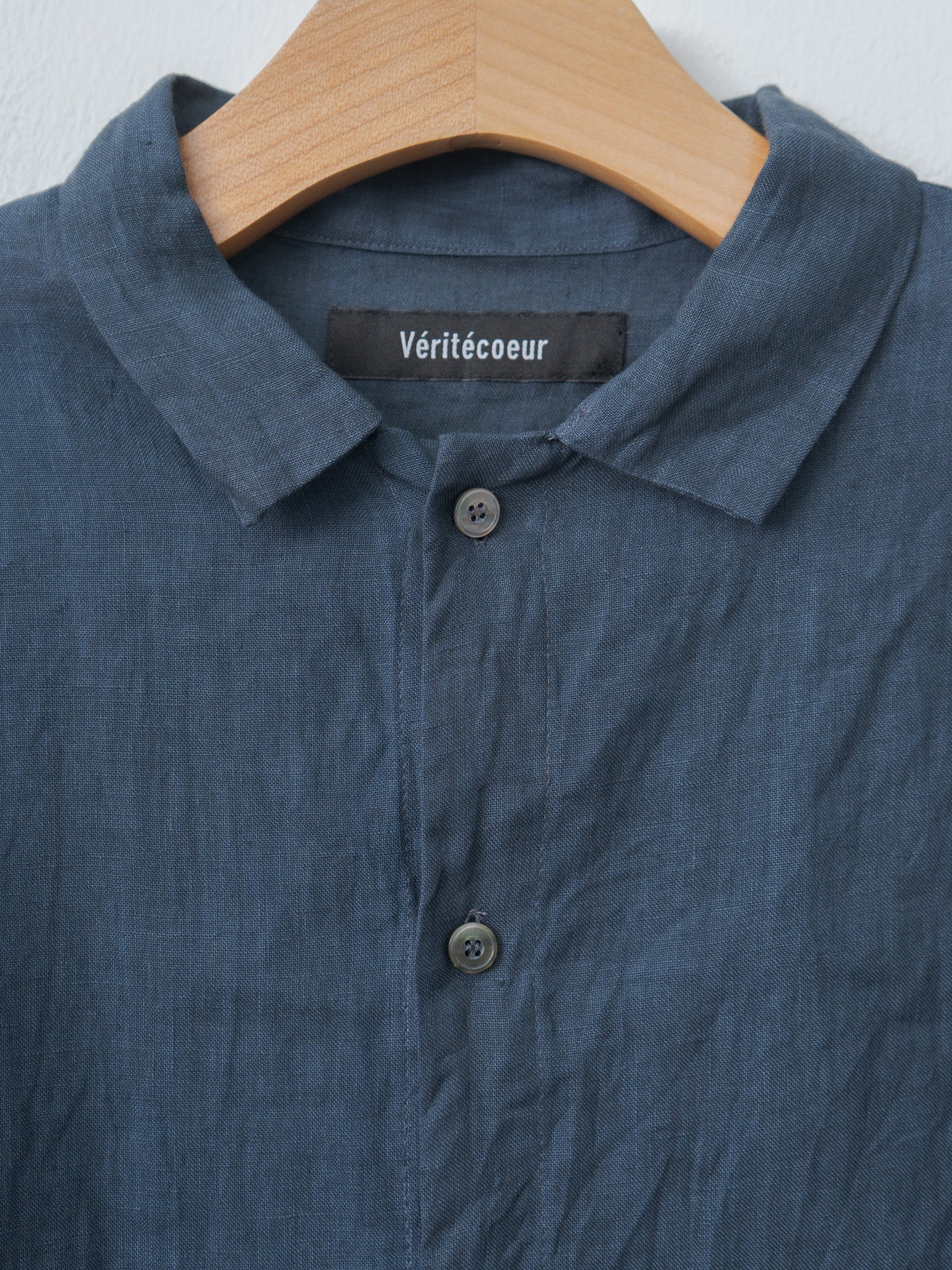 Sumi Dyed Linen Shirt Jacket - Gray Blue