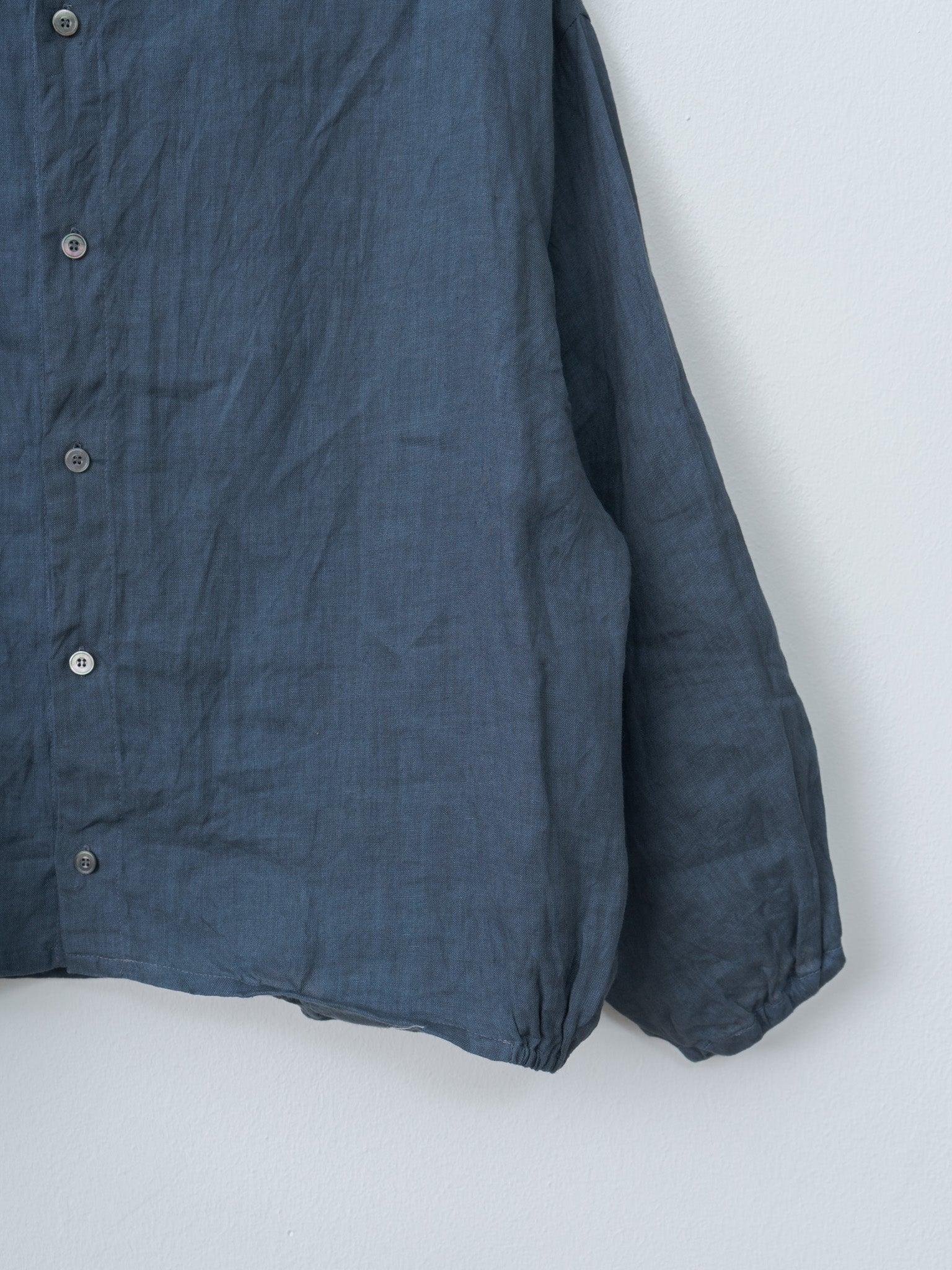 Sumi Dyed Linen Shirt Jacket - Gray Blue