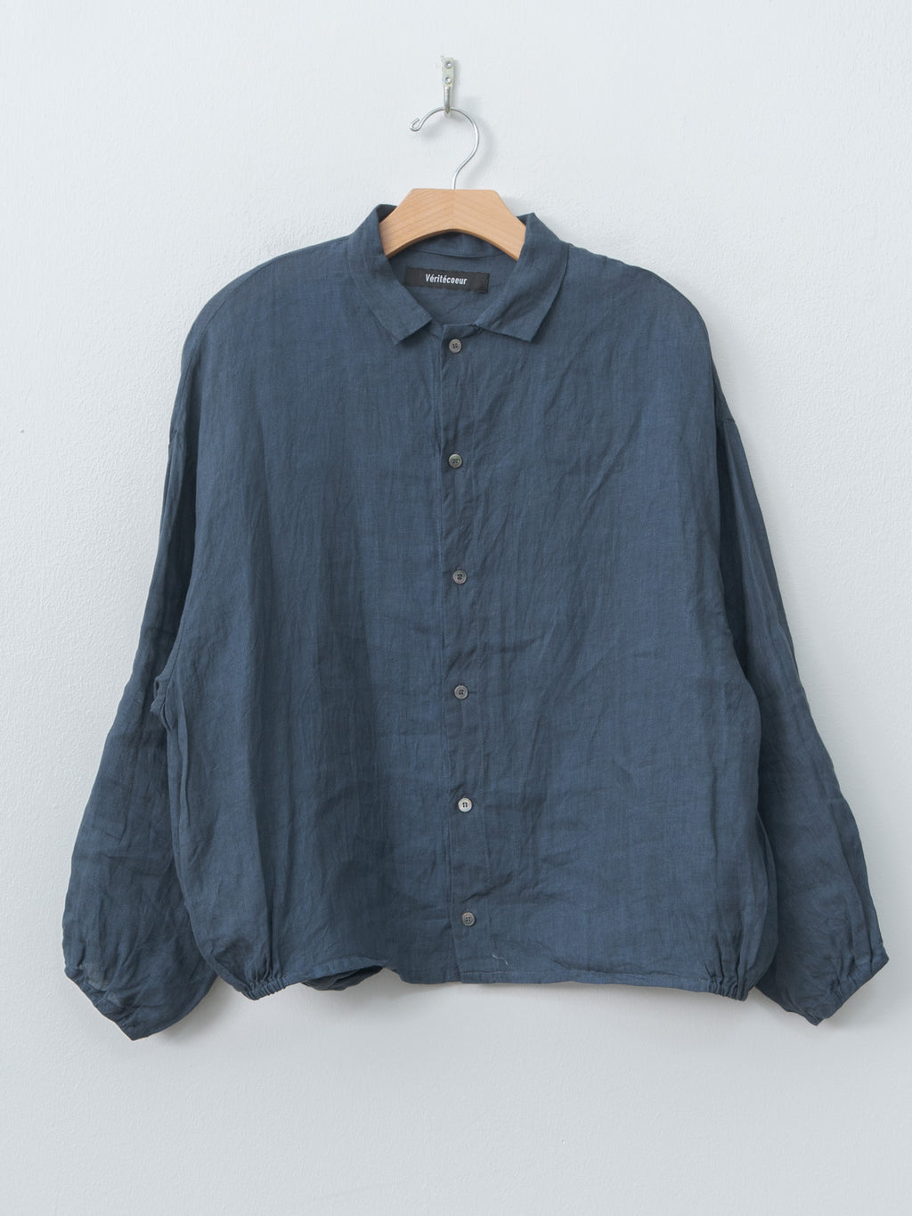 Sumi Dyed Linen Shirt Jacket - Gray Blue