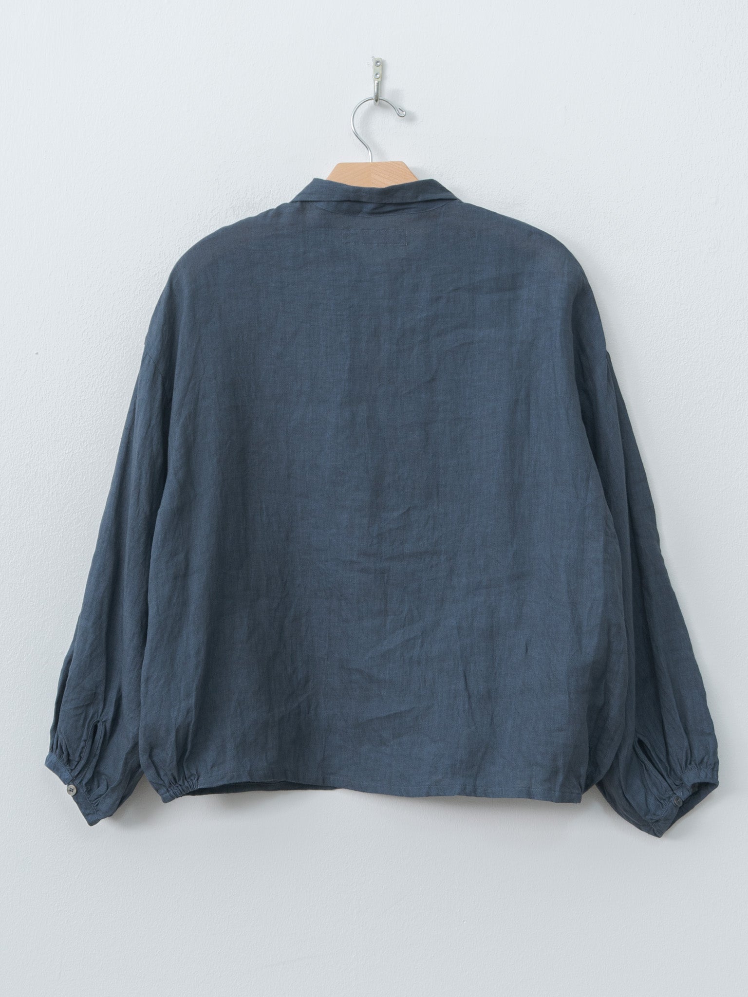 Sumi Dyed Linen Shirt Jacket - Gray Blue