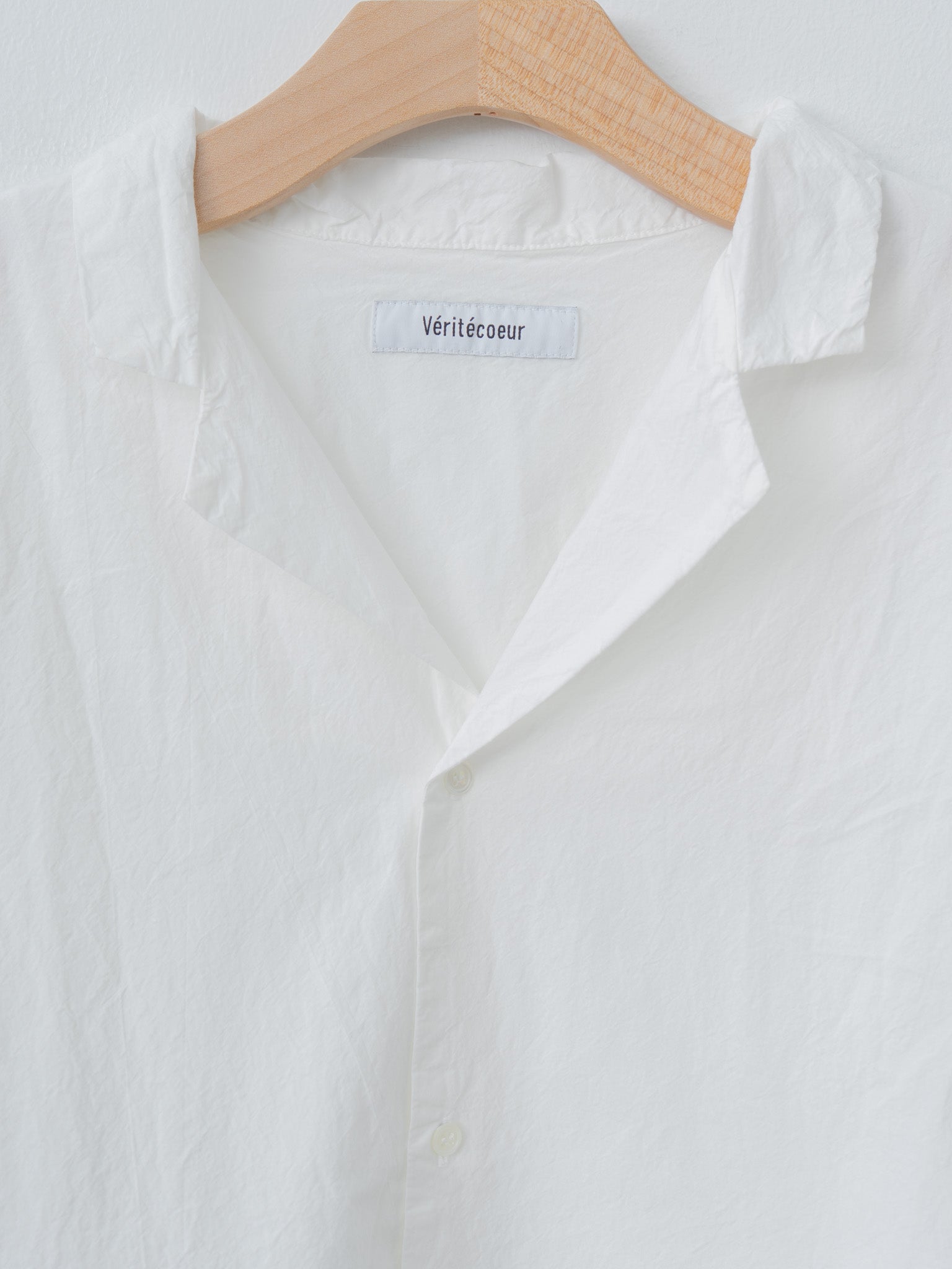 Shrink Open Collar Shirt - White
