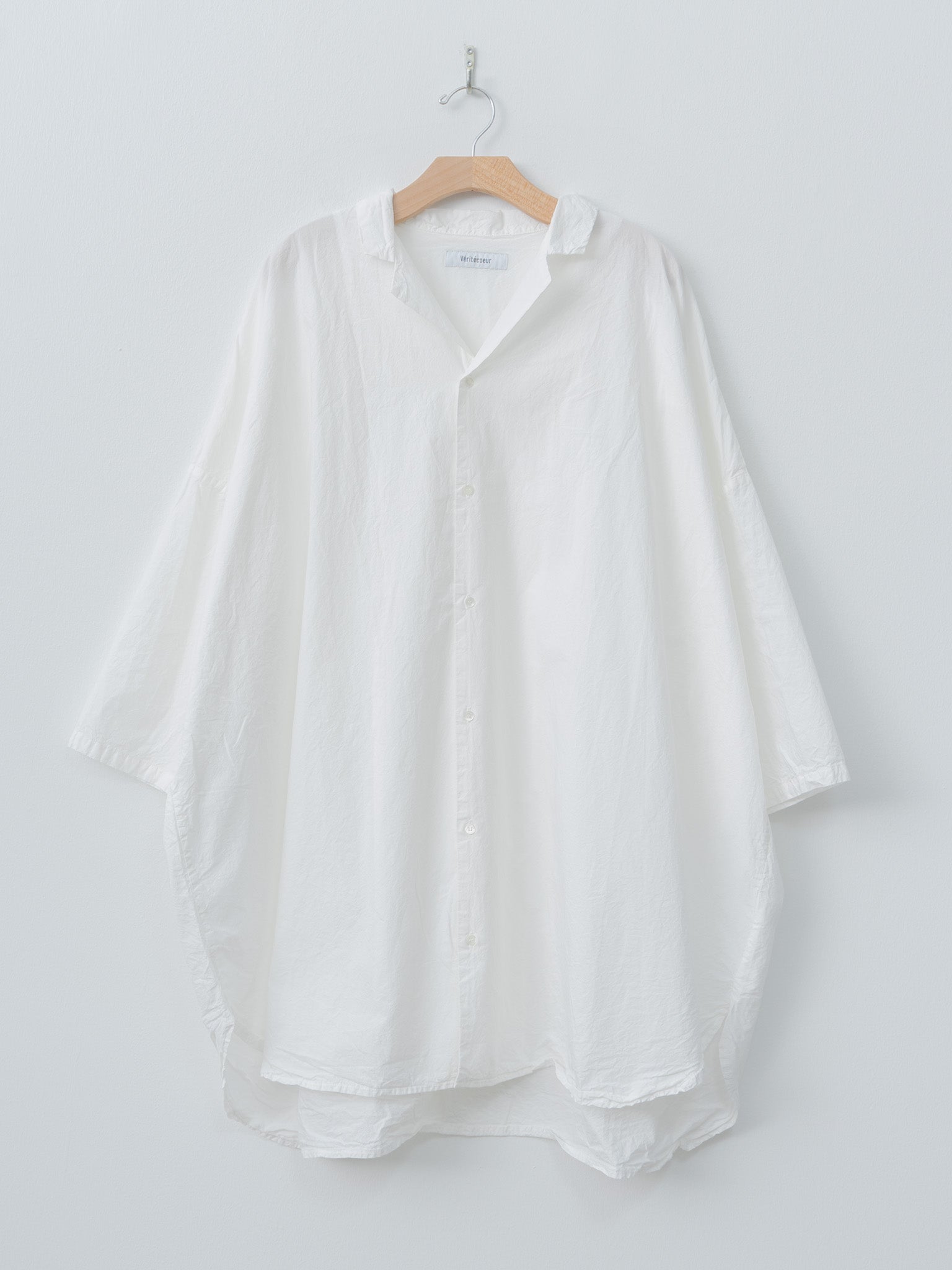 Shrink Open Collar Shirt - White