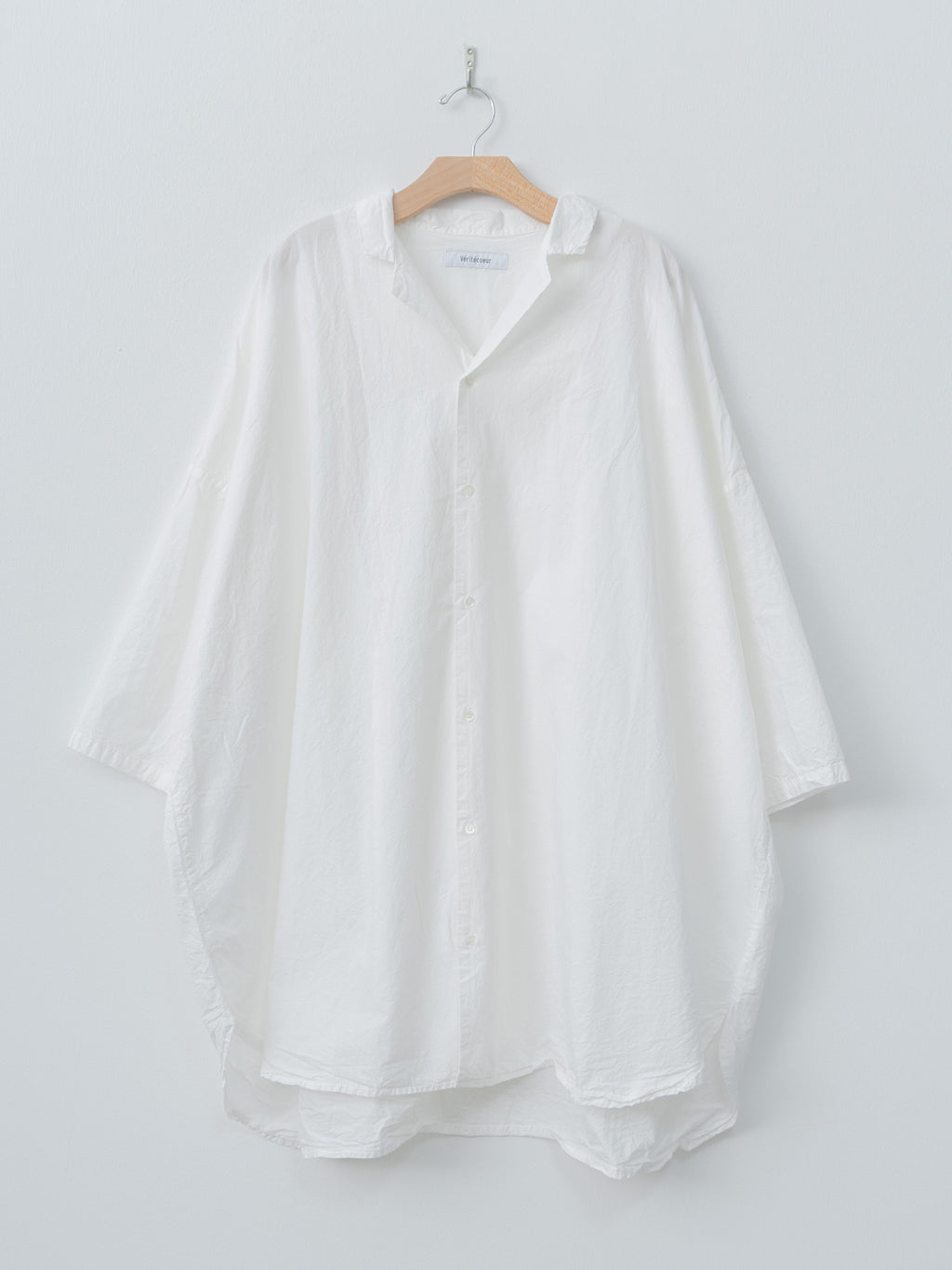 Shrink Open Collar Shirt - White