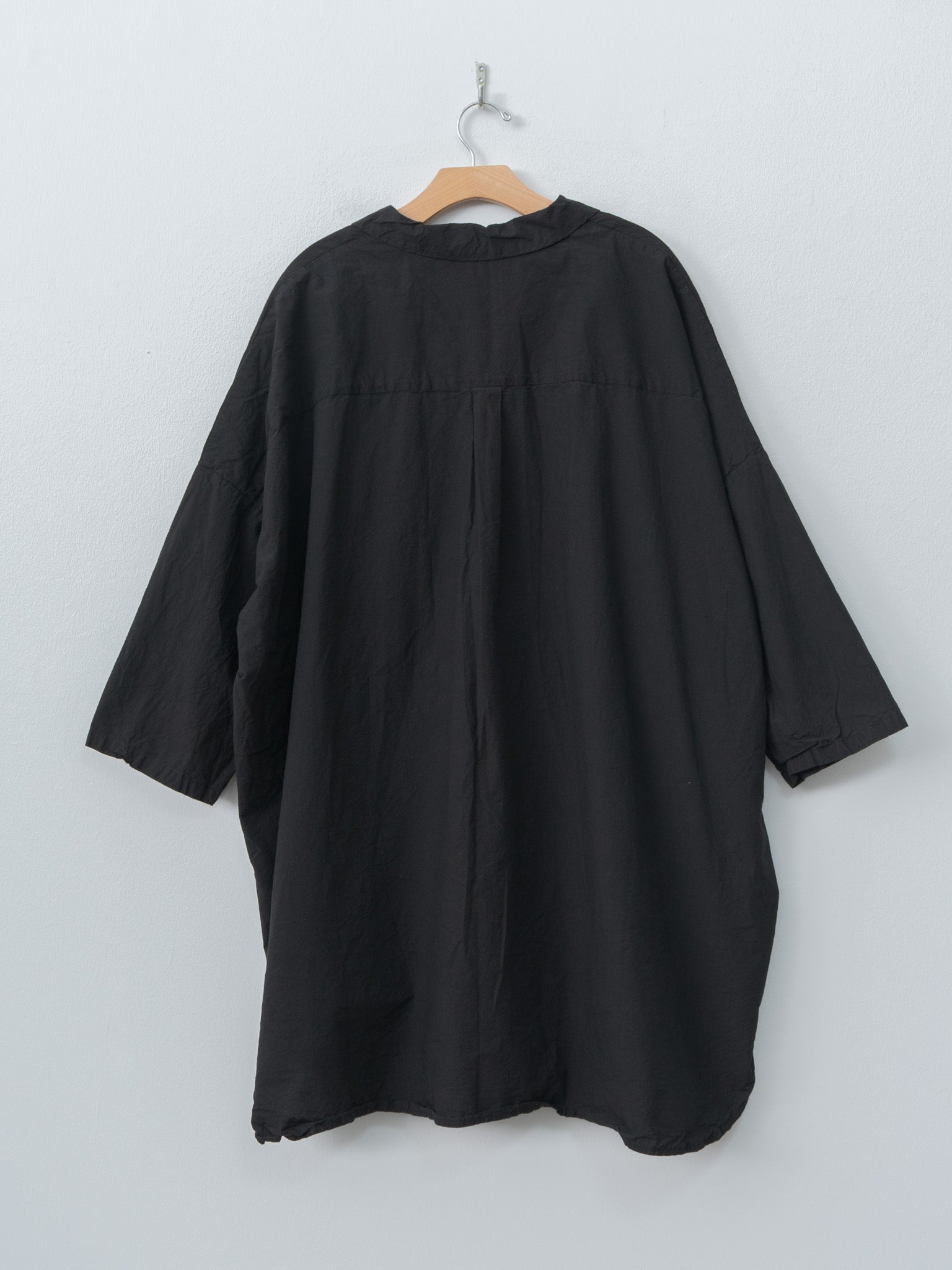 Shrink Open Collar Shirt - Black