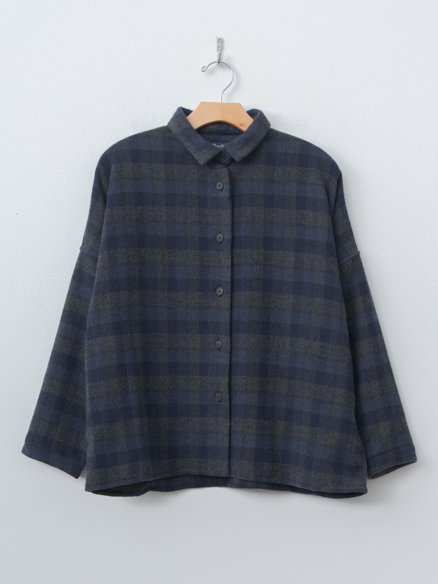 Tina Shirt - Carbon Check Wool Cash