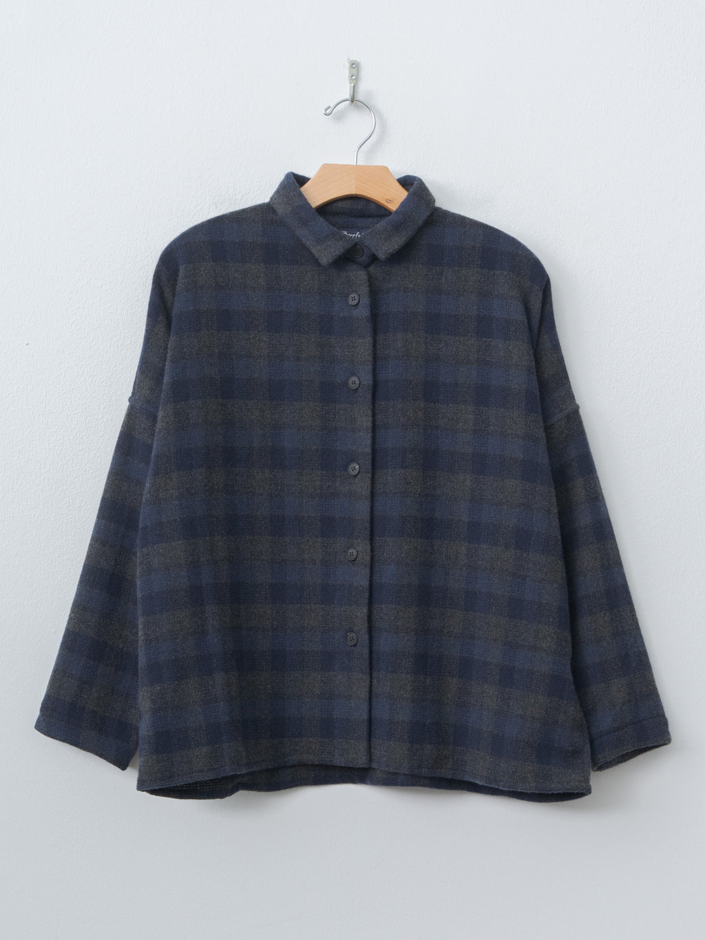 Tina Shirt - Carbon Check Wool Cash