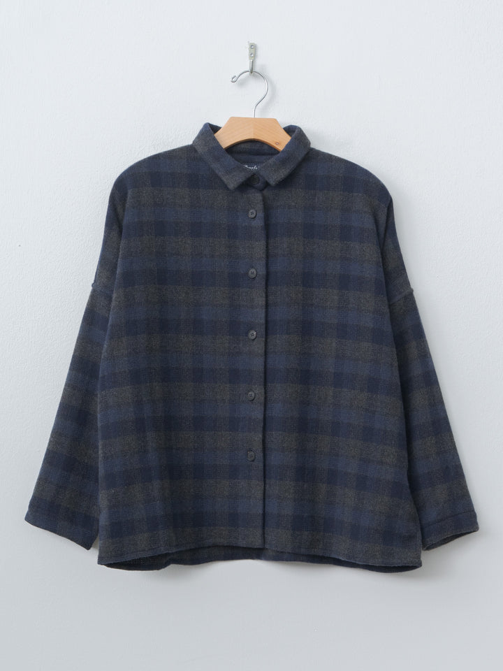 Tina Shirt - Carbon Check Wool Cash