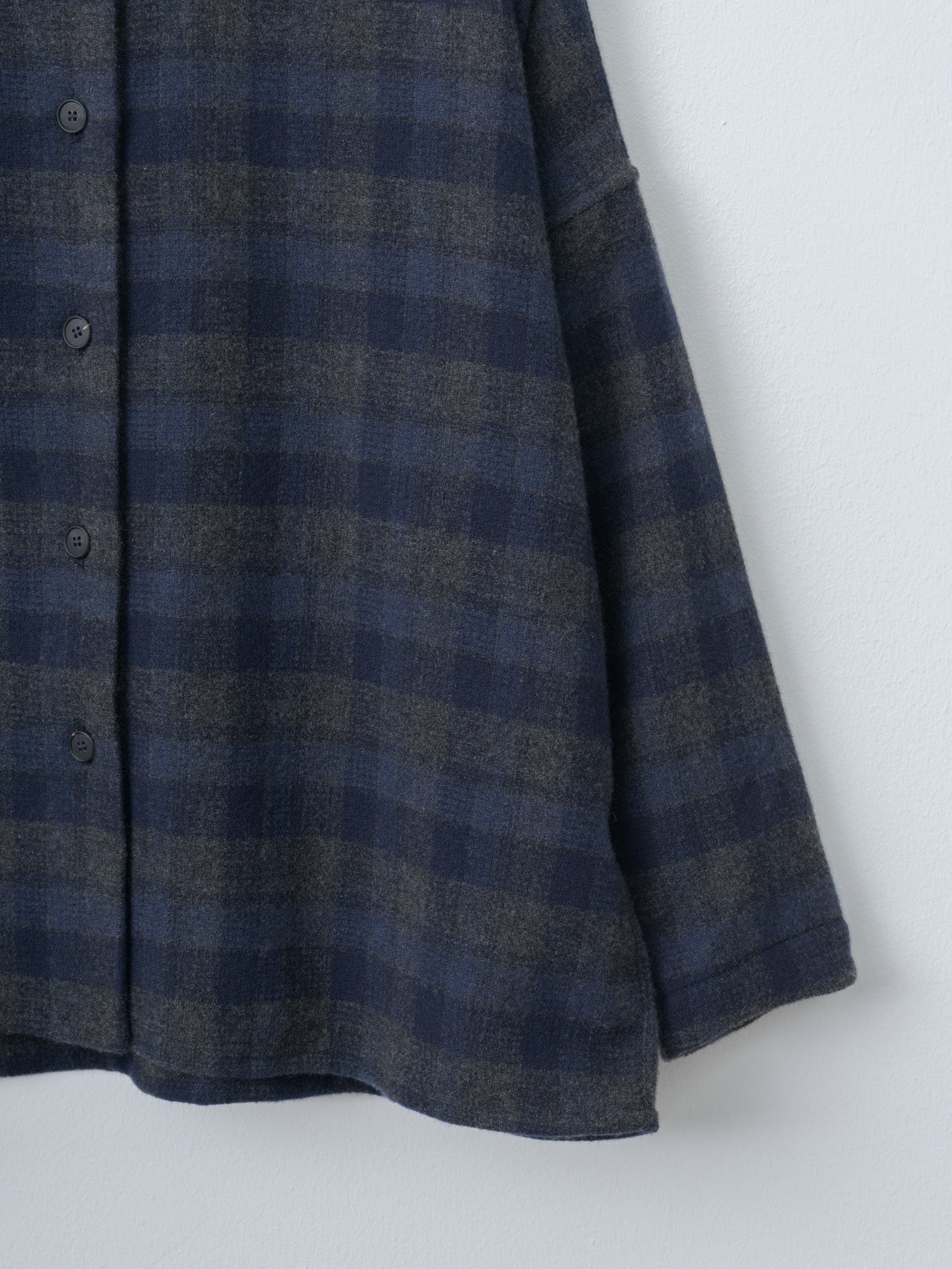 Tina Shirt - Carbon Check Wool Cash