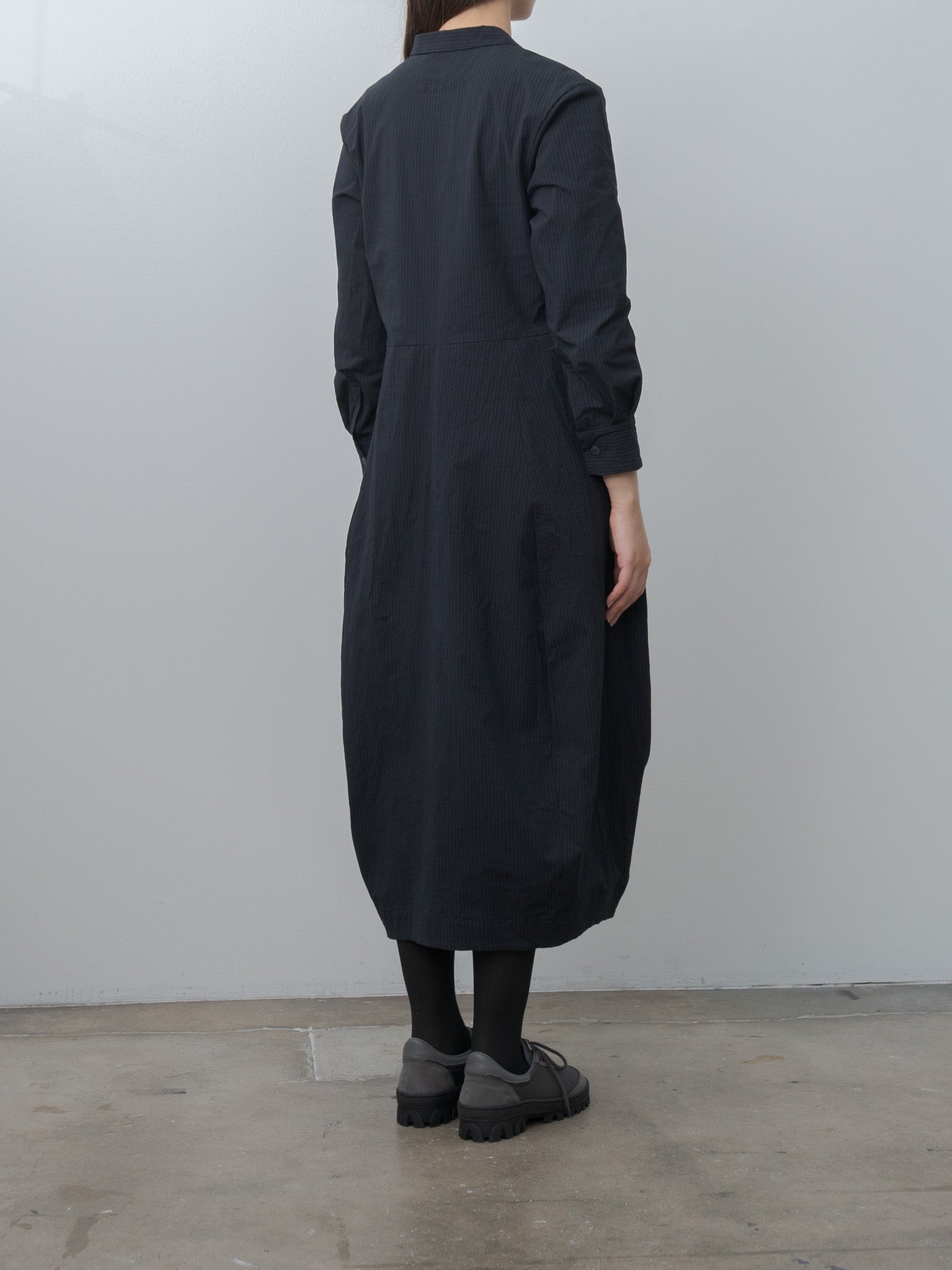Letty Dress - Black Navy Stripe