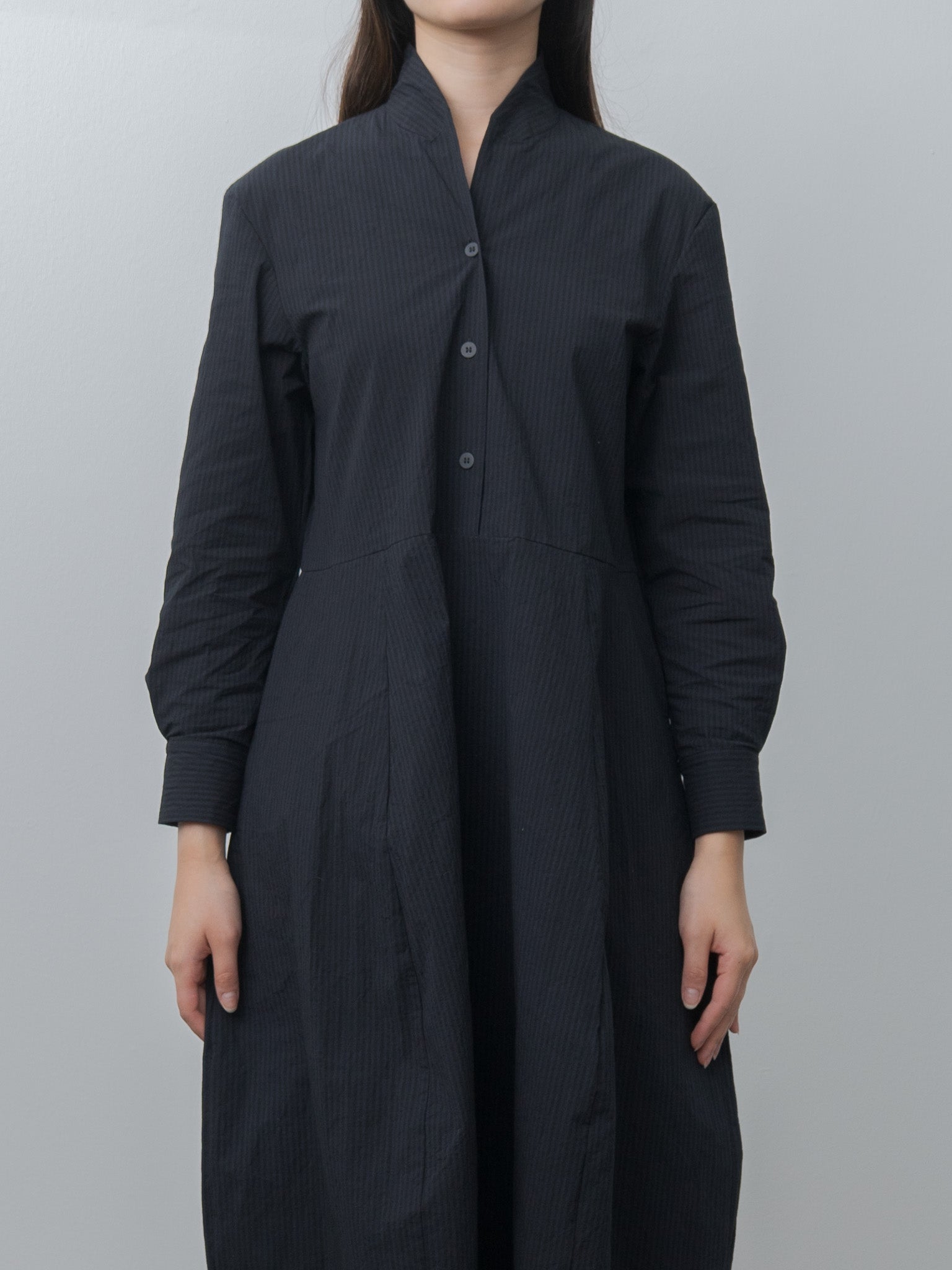 Letty Dress - Black Navy Stripe