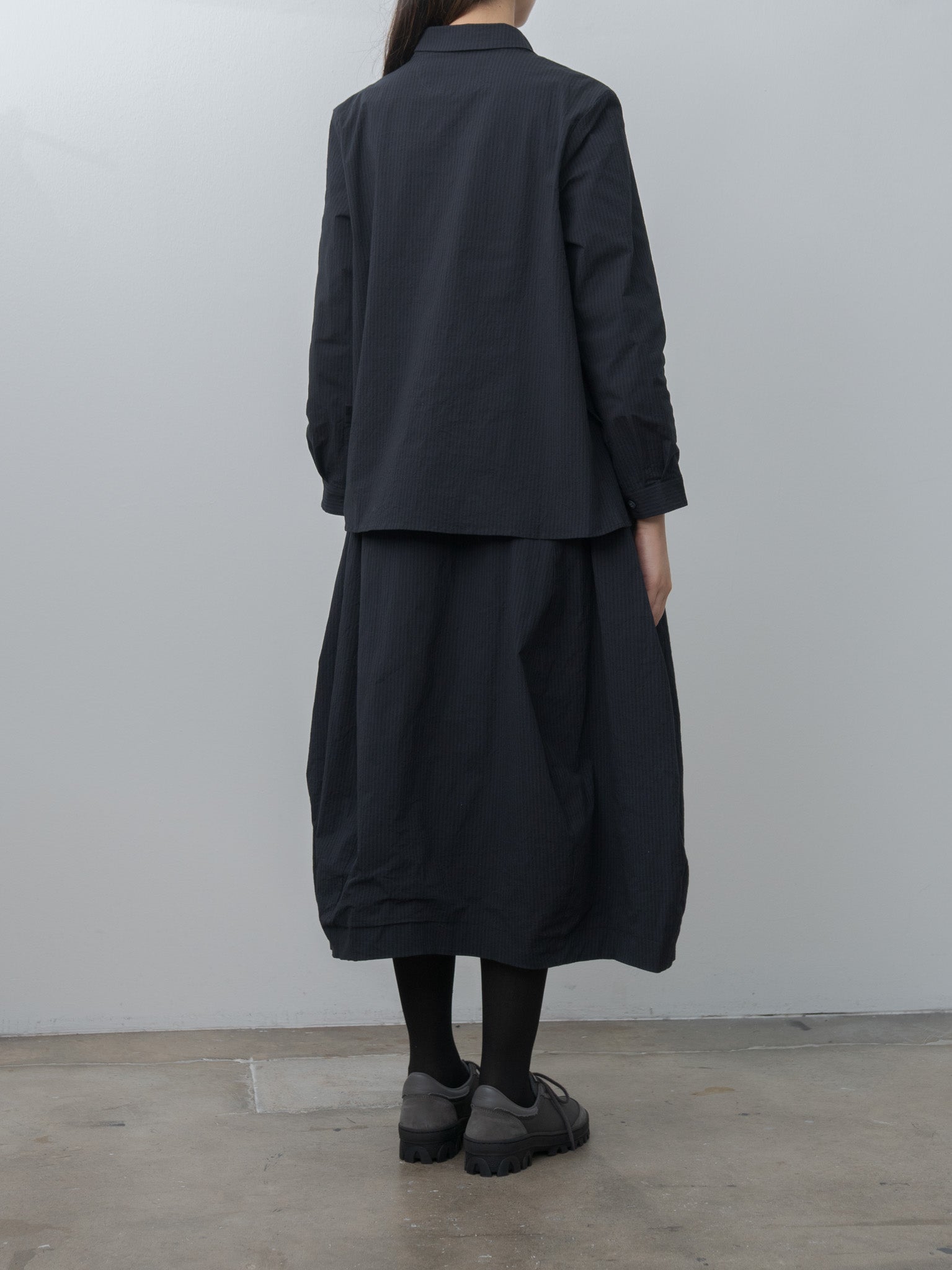 Carla Skirt - Black Navy Stripe