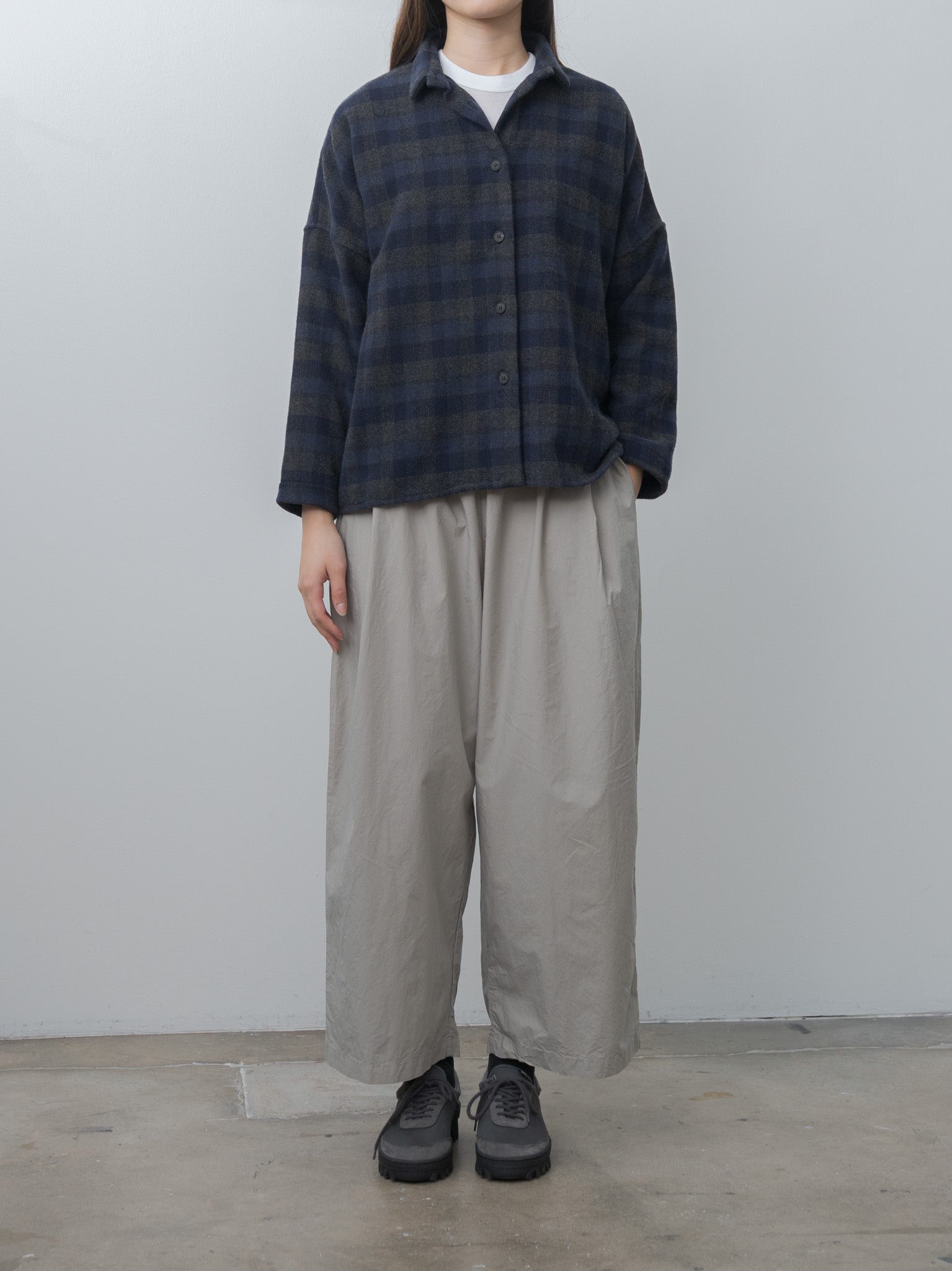 Tina Shirt - Carbon Check Wool Cash
