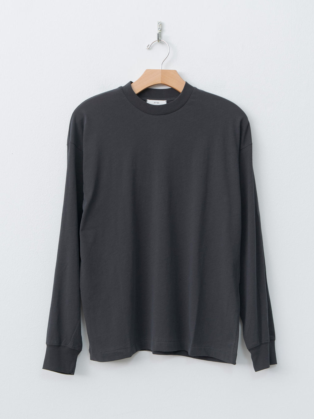 Namu Shop - Aton Fresca Nubuck Longsleeve T–Shirt - Charcoal Gray