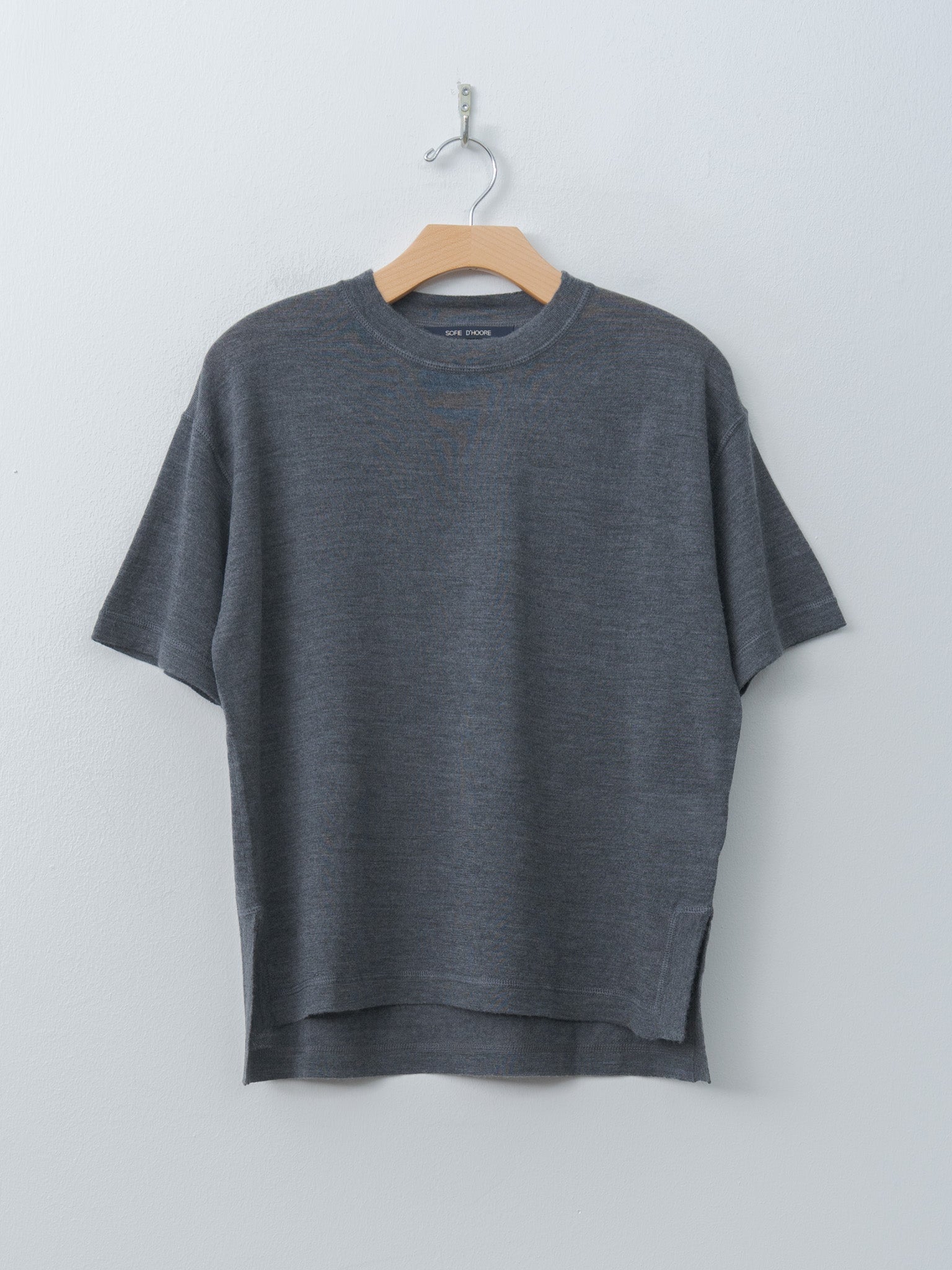 Namu Shop - Sofie D'Hoore MARTA Merino Wool Tee - Steel Melange