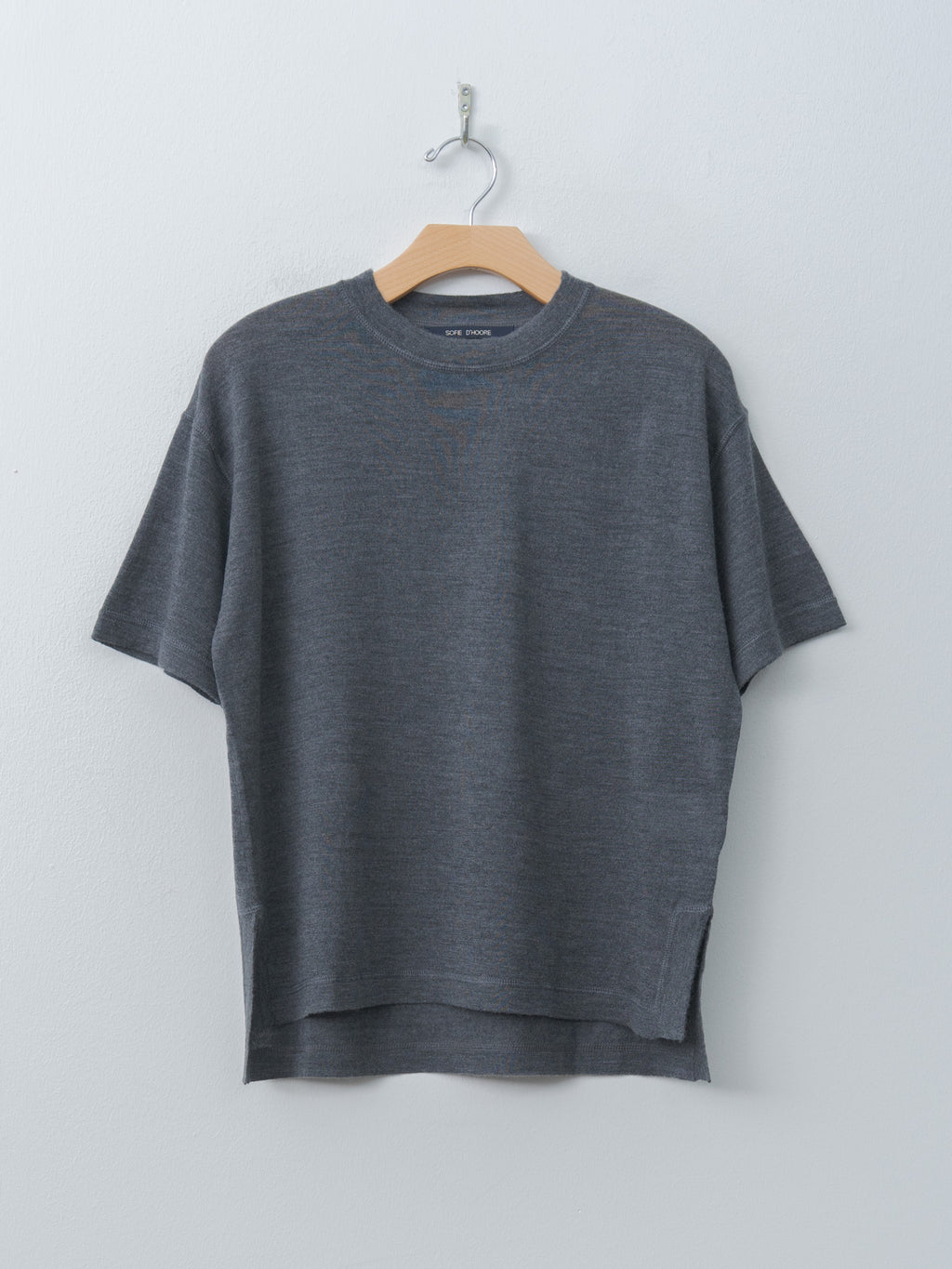 Namu Shop - Sofie D'Hoore MARTA Merino Wool Tee - Steel Melange