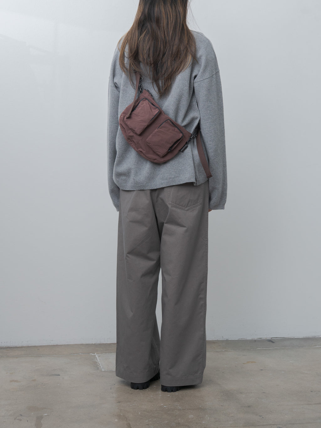 Split Yarn Bodybag S - Bordeaux Brown