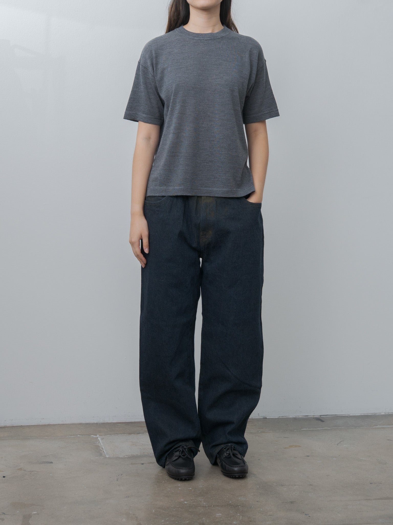 Namu Shop - Sofie D'Hoore MARTA Merino Wool Tee - Steel Melange