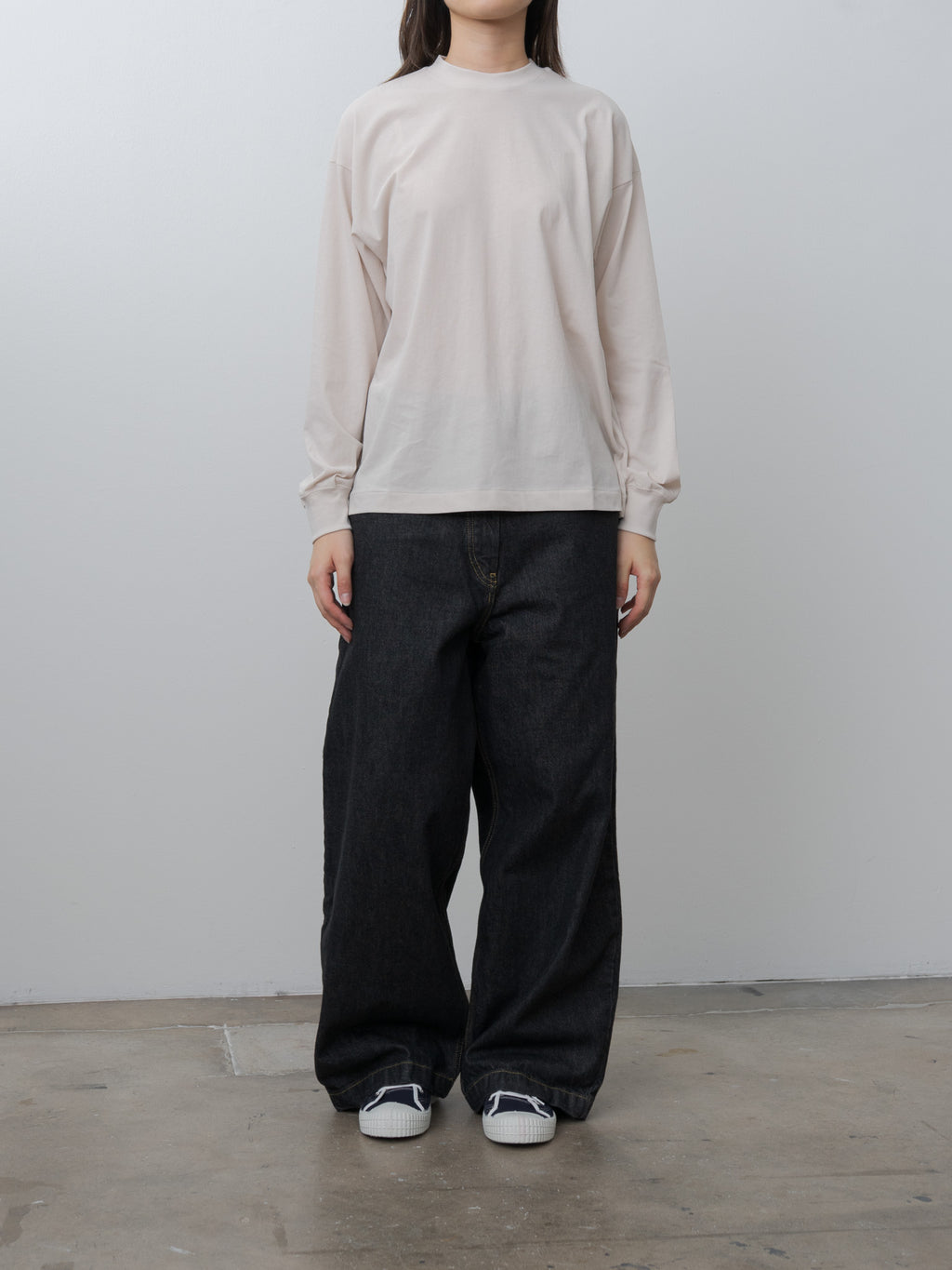 Namu Shop - Aton Fresca Nubuck Longsleeve T–Shirt - Warm White