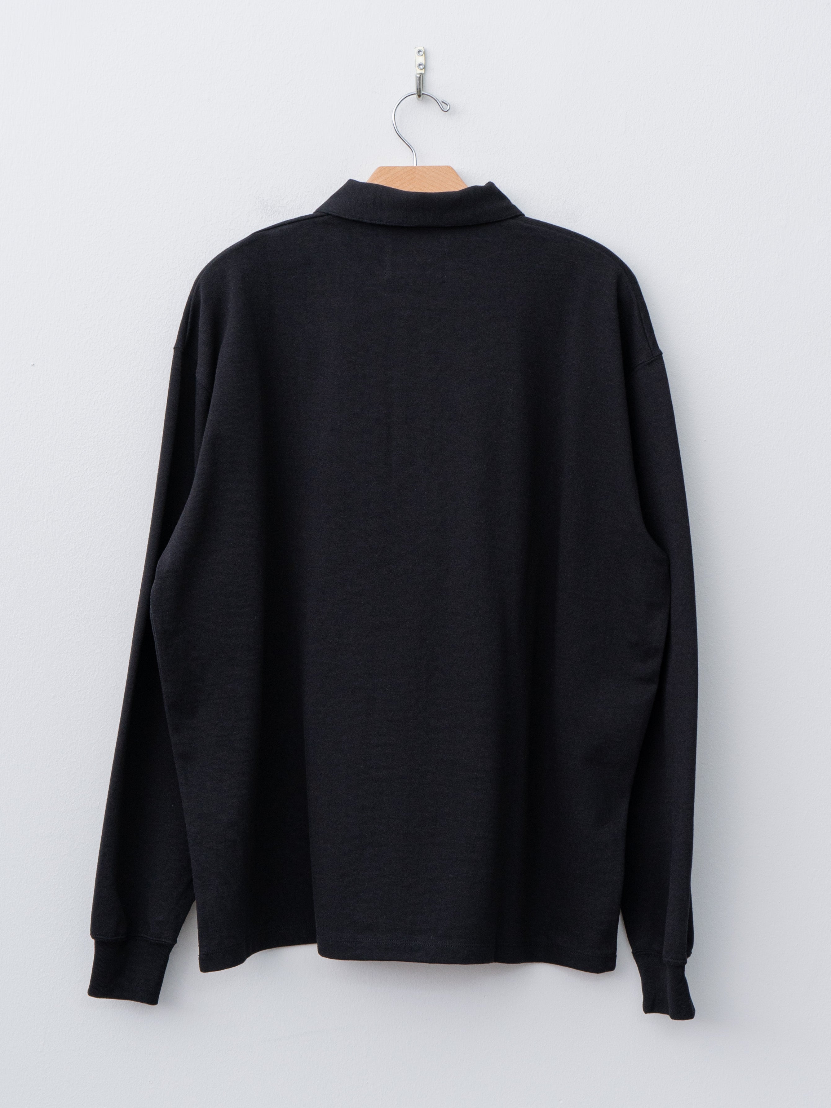 Namu Shop - Yoko Sakamoto Tsuriami L/S Polo - Black