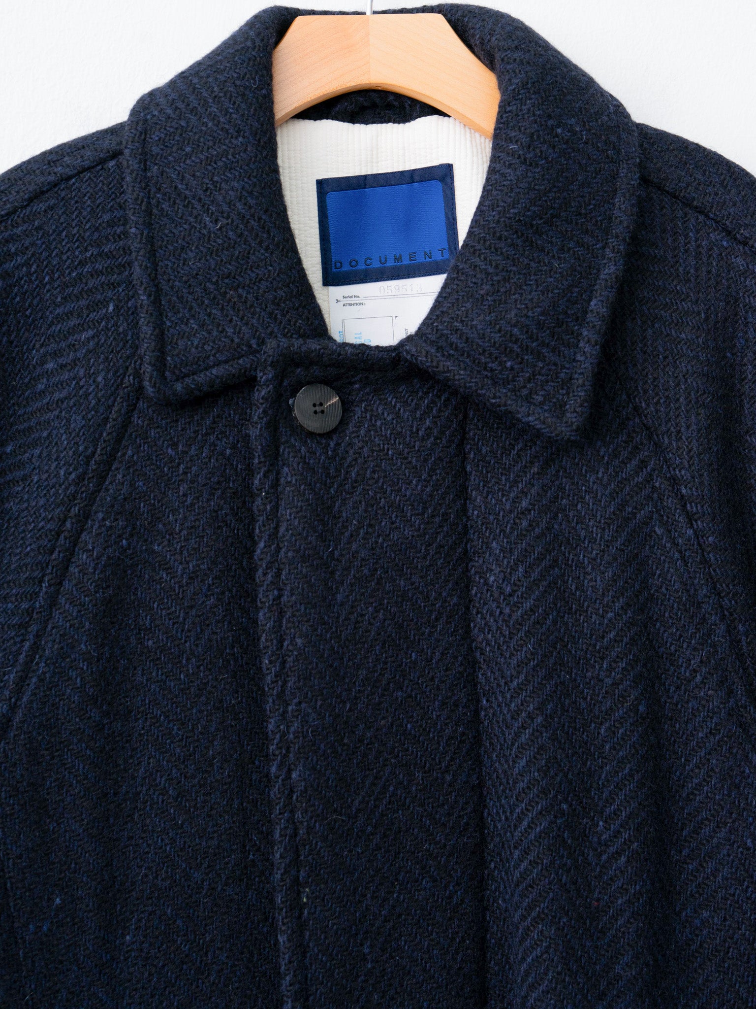Namu Shop - Document Donegal Tweed Oversized Balmacaan Coat - Navy (restocked)
