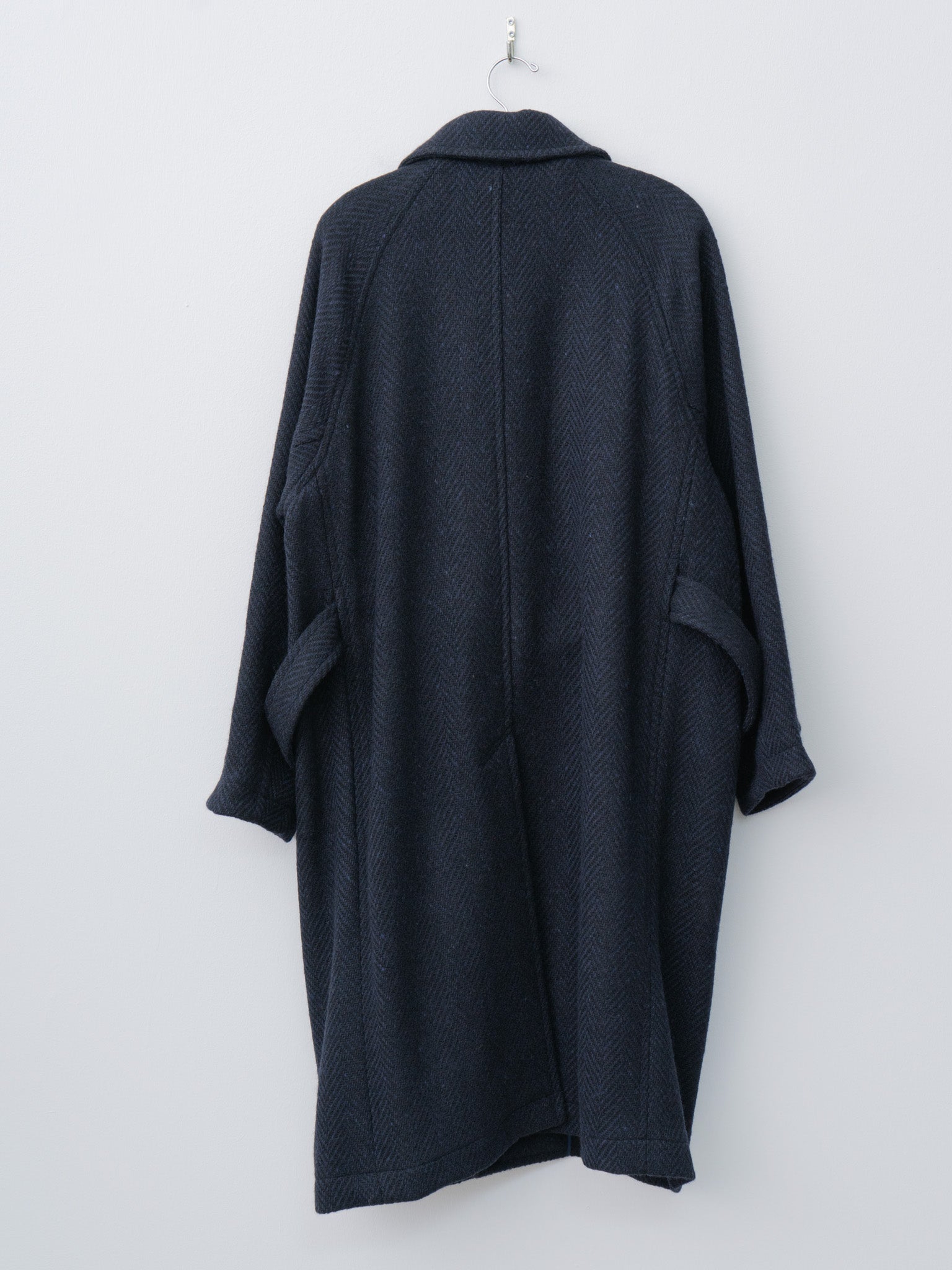 Namu Shop - Document Donegal Tweed Oversized Balmacaan Coat - Navy (restocked)