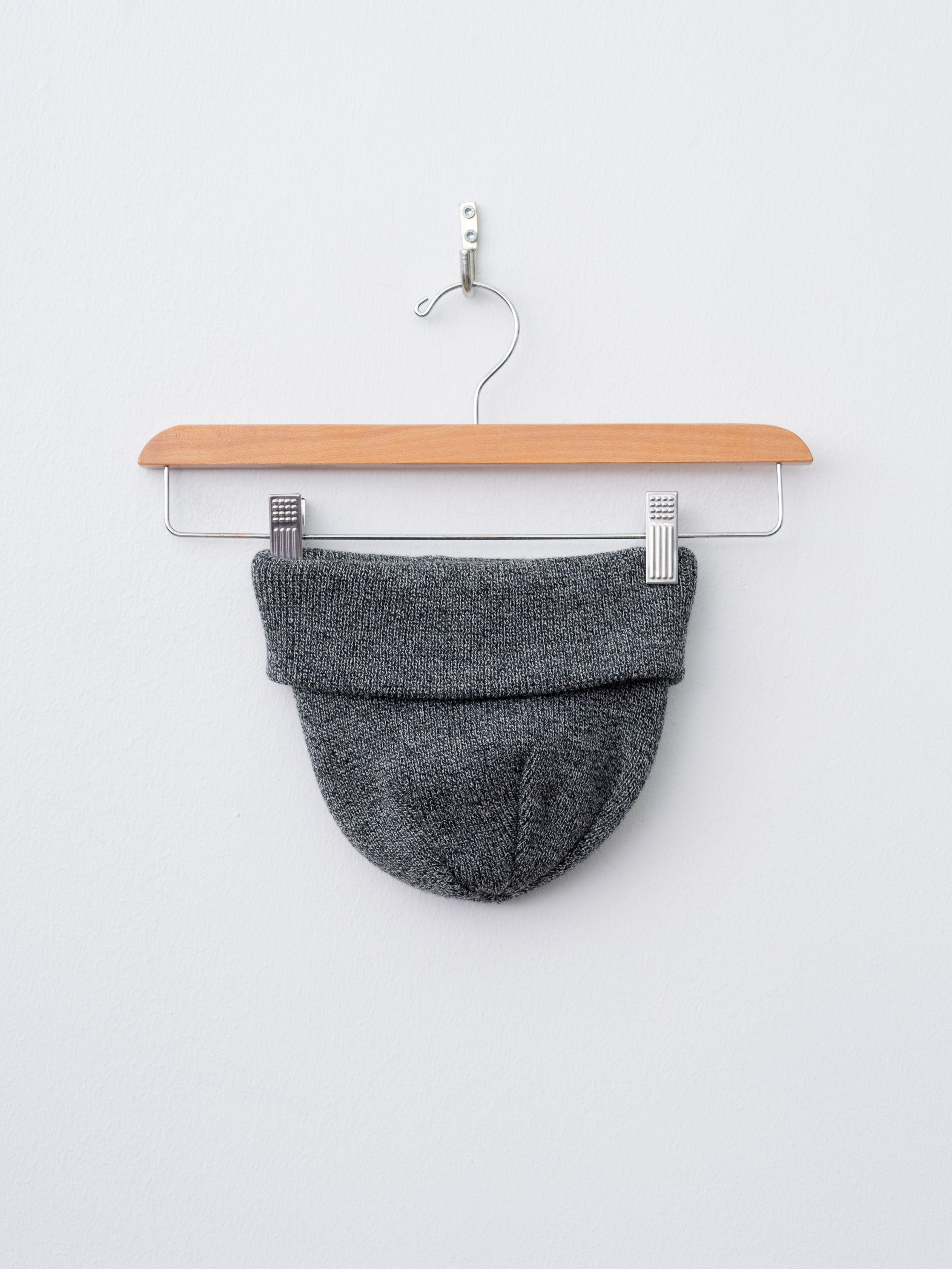 Namu Shop - Yoko Sakamoto Washable Wool Knit Big Watch Cap - Heather Gray, Heather Brown