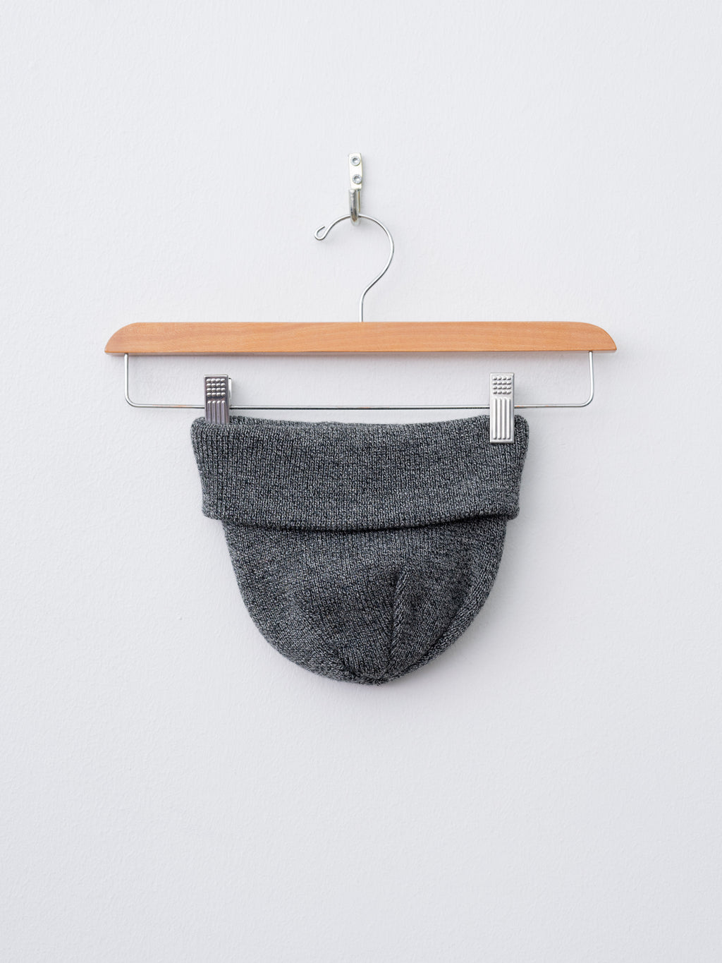 Namu Shop - Yoko Sakamoto Washable Wool Knit Big Watch Cap - Heather Gray, Heather Brown