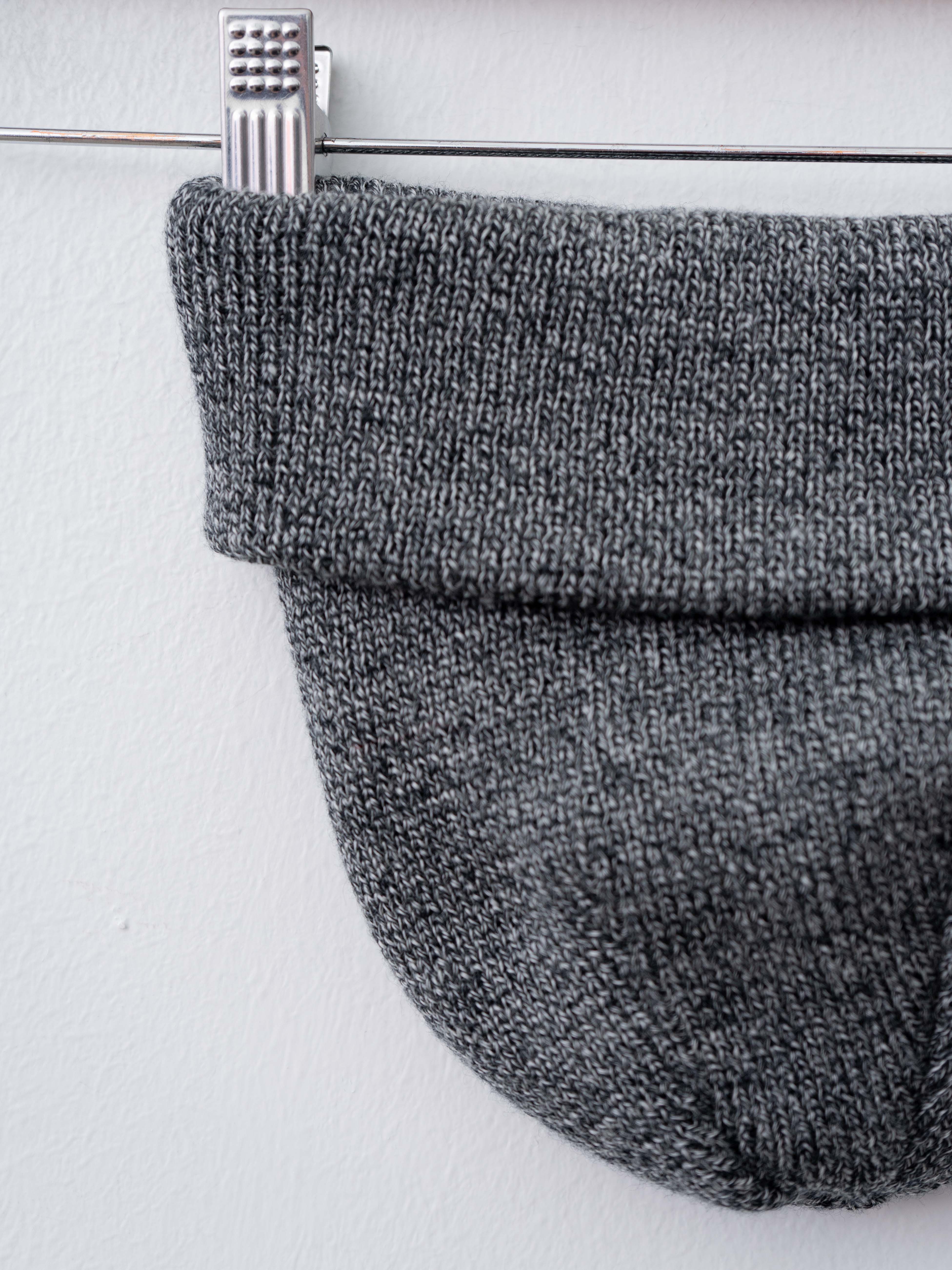 Namu Shop - Yoko Sakamoto Washable Wool Knit Big Watch Cap - Heather Gray, Heather Brown