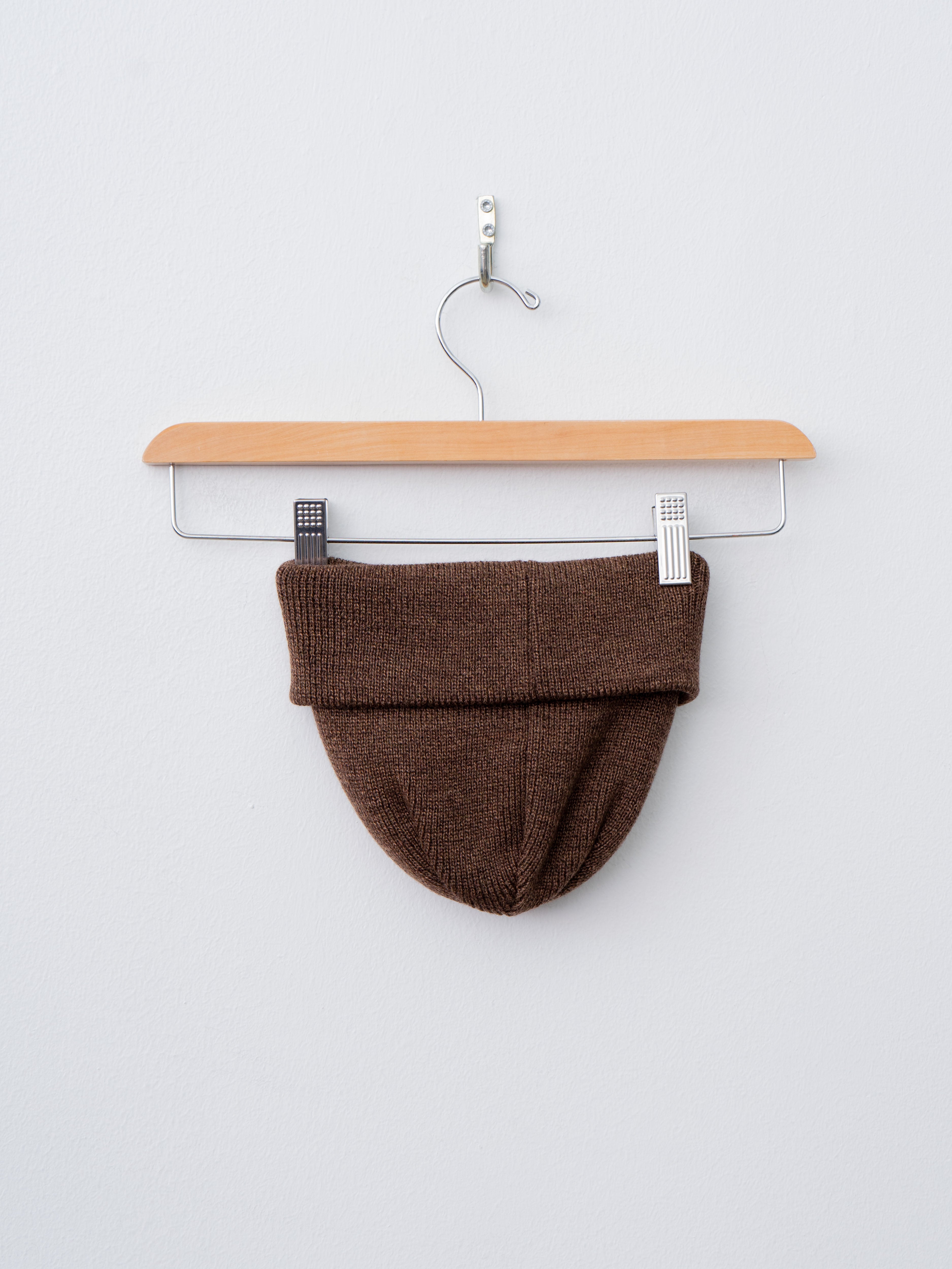 Namu Shop - Yoko Sakamoto Washable Wool Knit Big Watch Cap - Heather Gray, Heather Brown