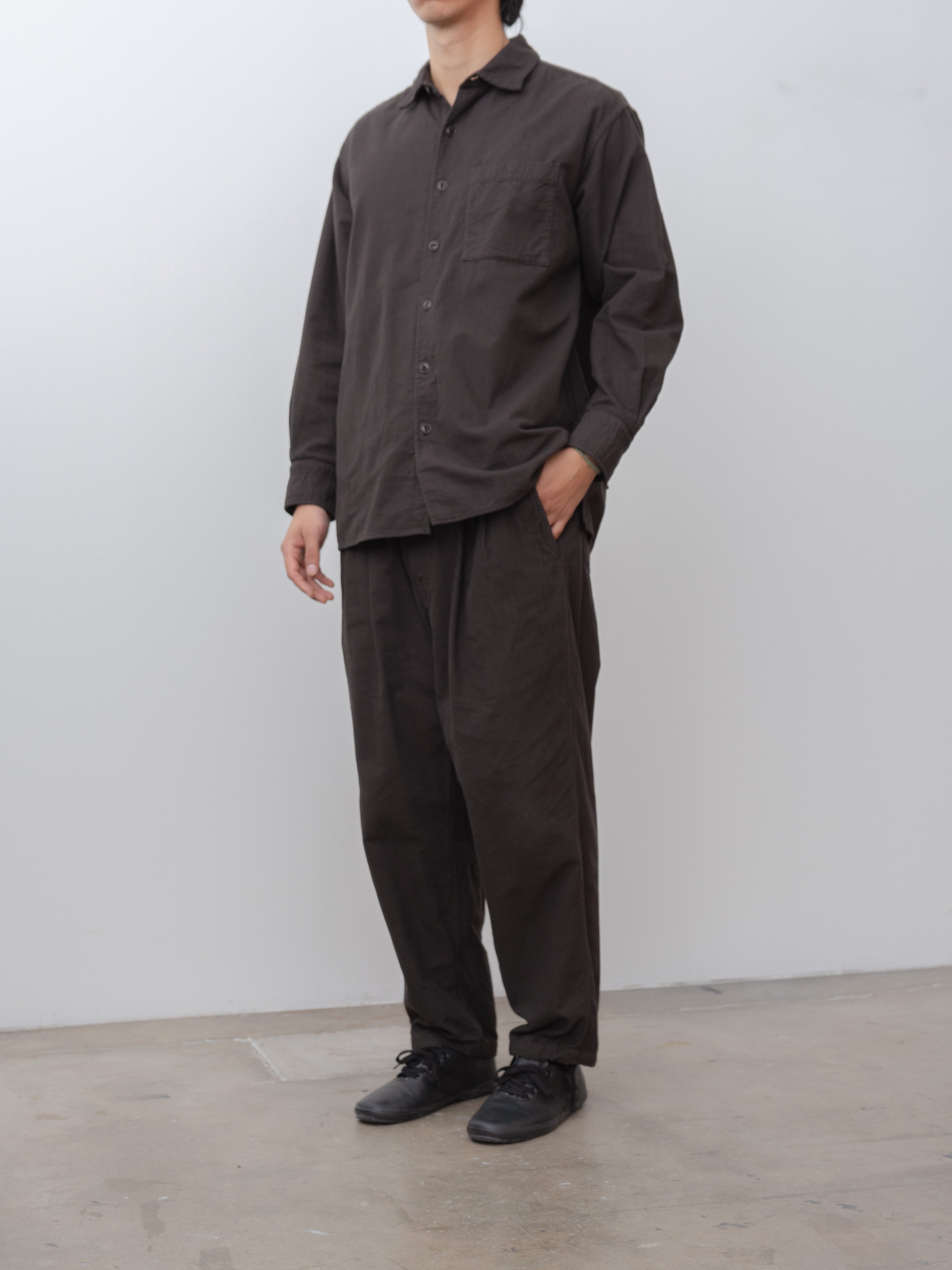 Namu Shop - Yoko Sakamoto Brushed Cotton Box Shirt - Brown