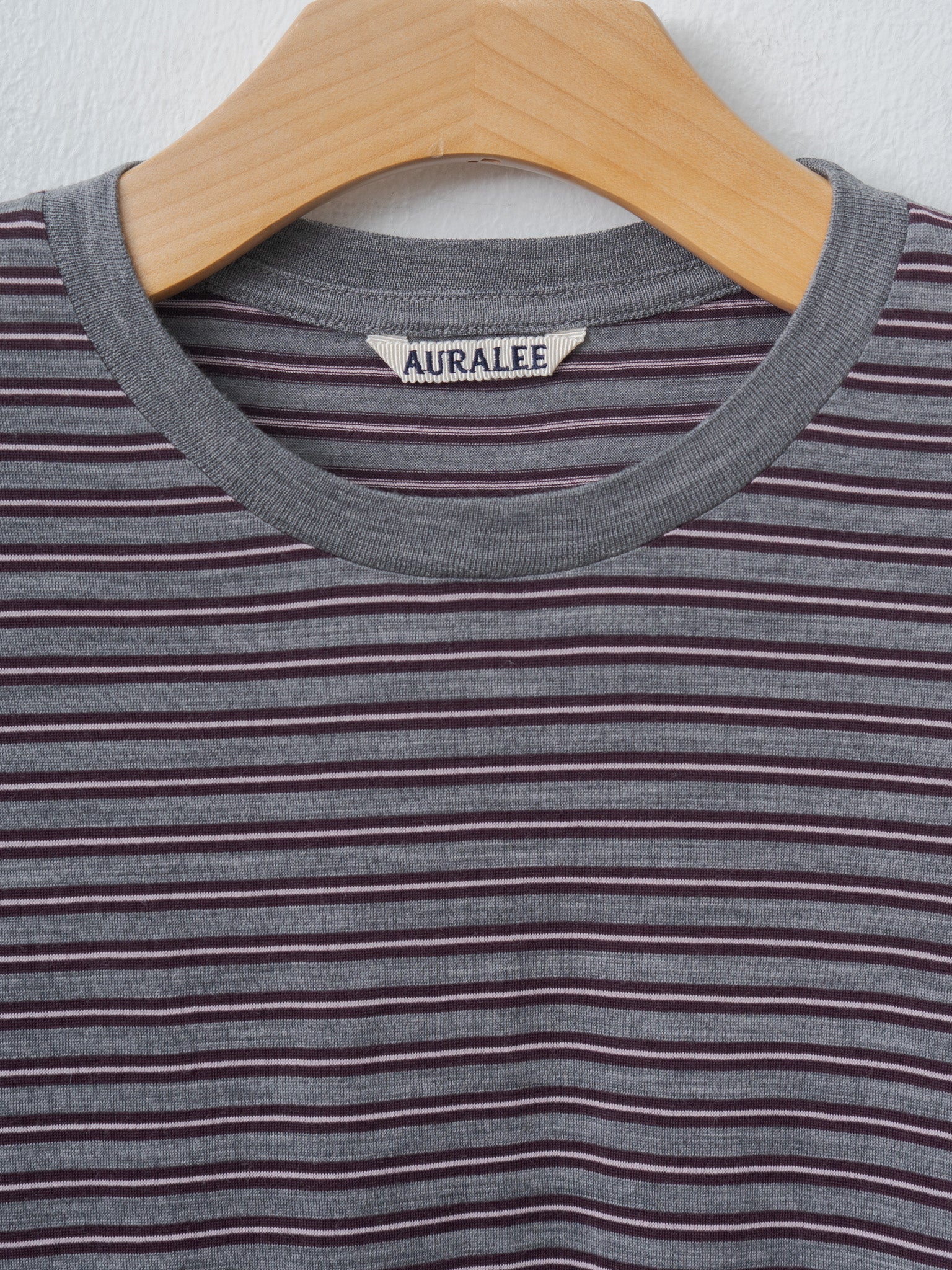Namu Shop - Auralee Soft Smooth Wool Stripe Jersey Tee