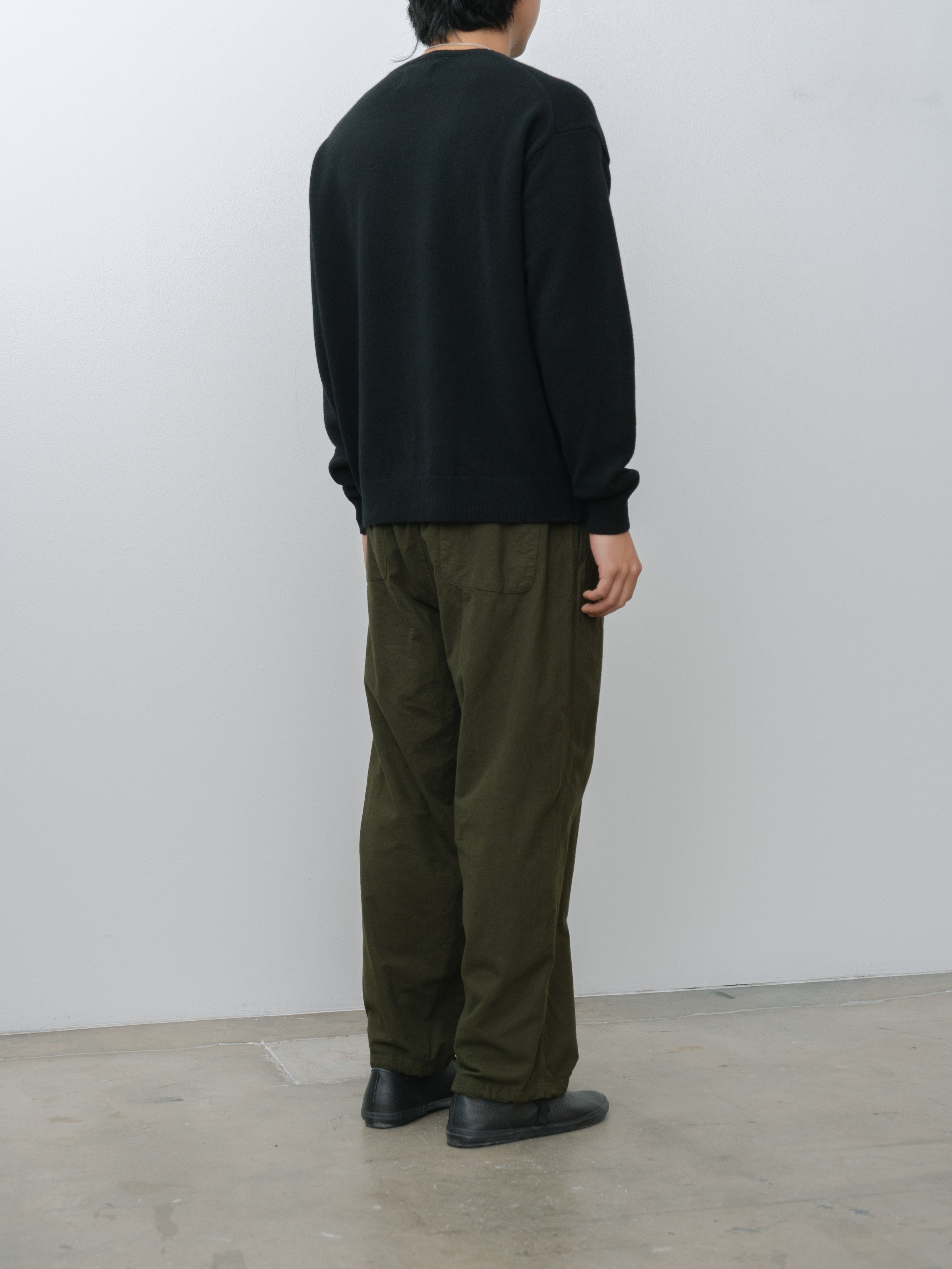 Namu Shop - Yoko Sakamoto Brushed Cotton Wide Pants - Olive