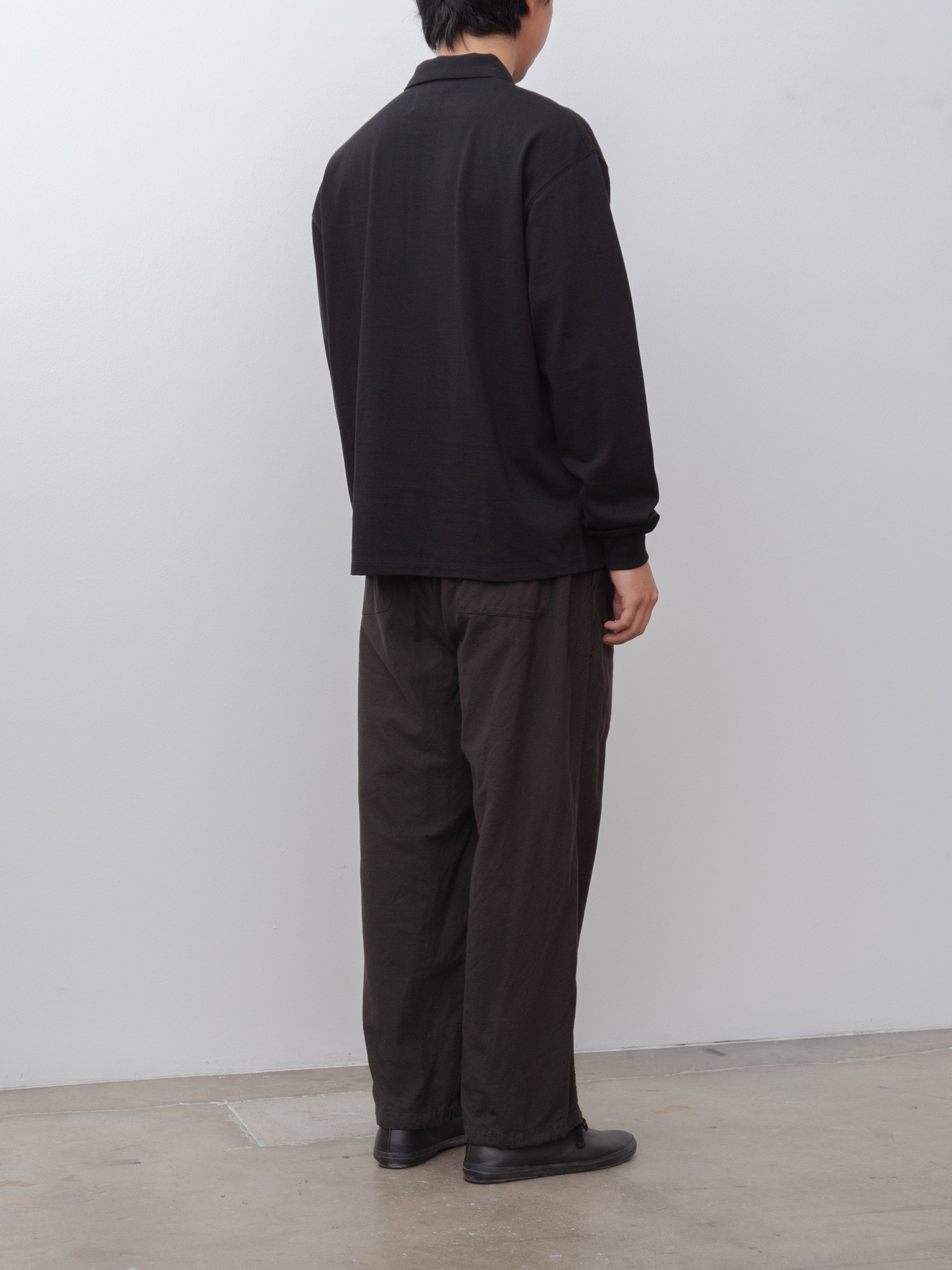Namu Shop - Yoko Sakamoto Tsuriami L/S Polo - Black