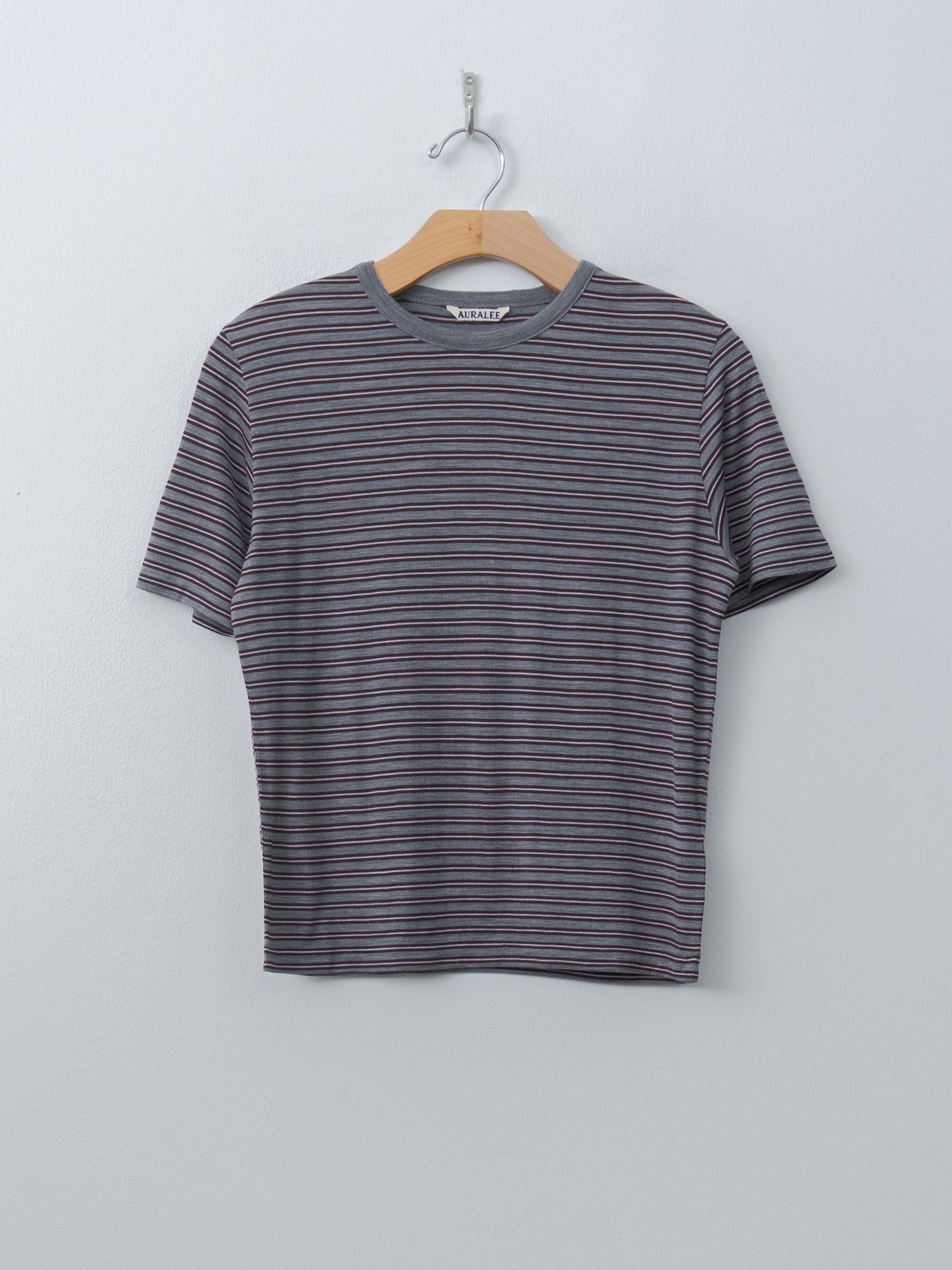 Namu Shop - Auralee Soft Smooth Wool Stripe Jersey Tee