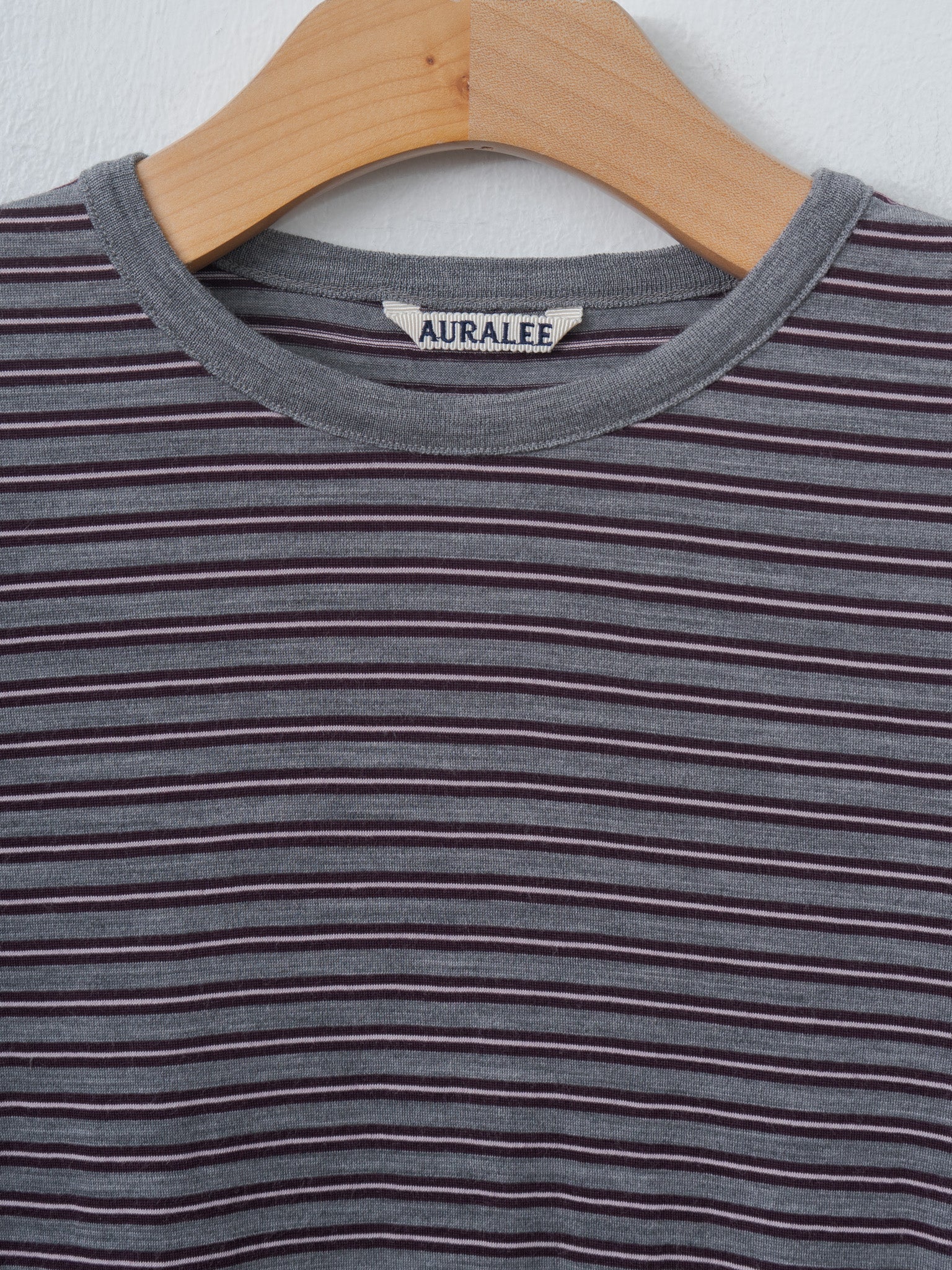 Namu Shop - Auralee Soft Smooth Wool Stripe Jersey Tee