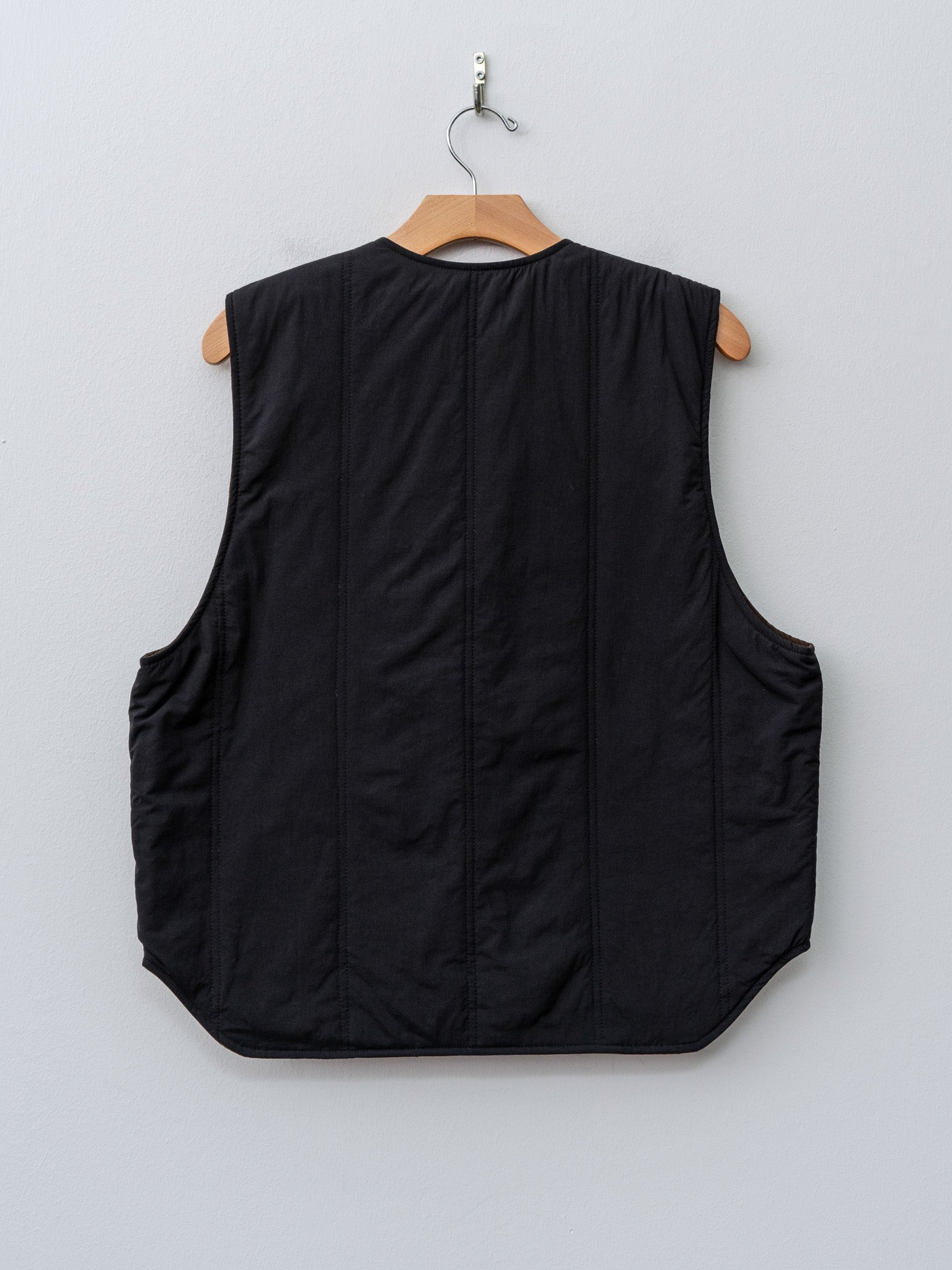 Namu Shop - S.K. Manor Hill Reversible Ada Vest - Black Brown Quilted Recycled Nylon