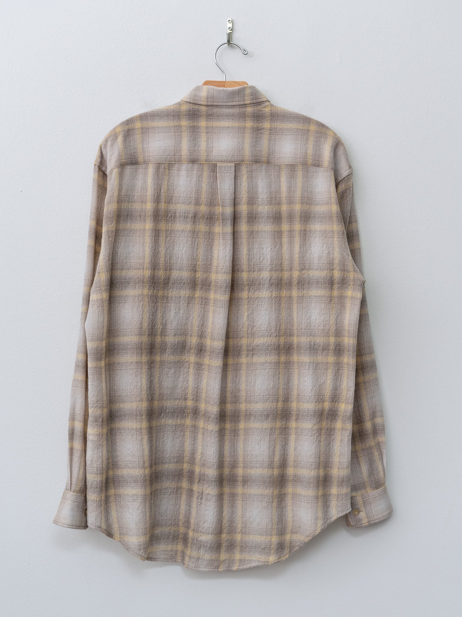 Namu Shop - Auralee Airy Wool Check Shirt - Yellow Gray check