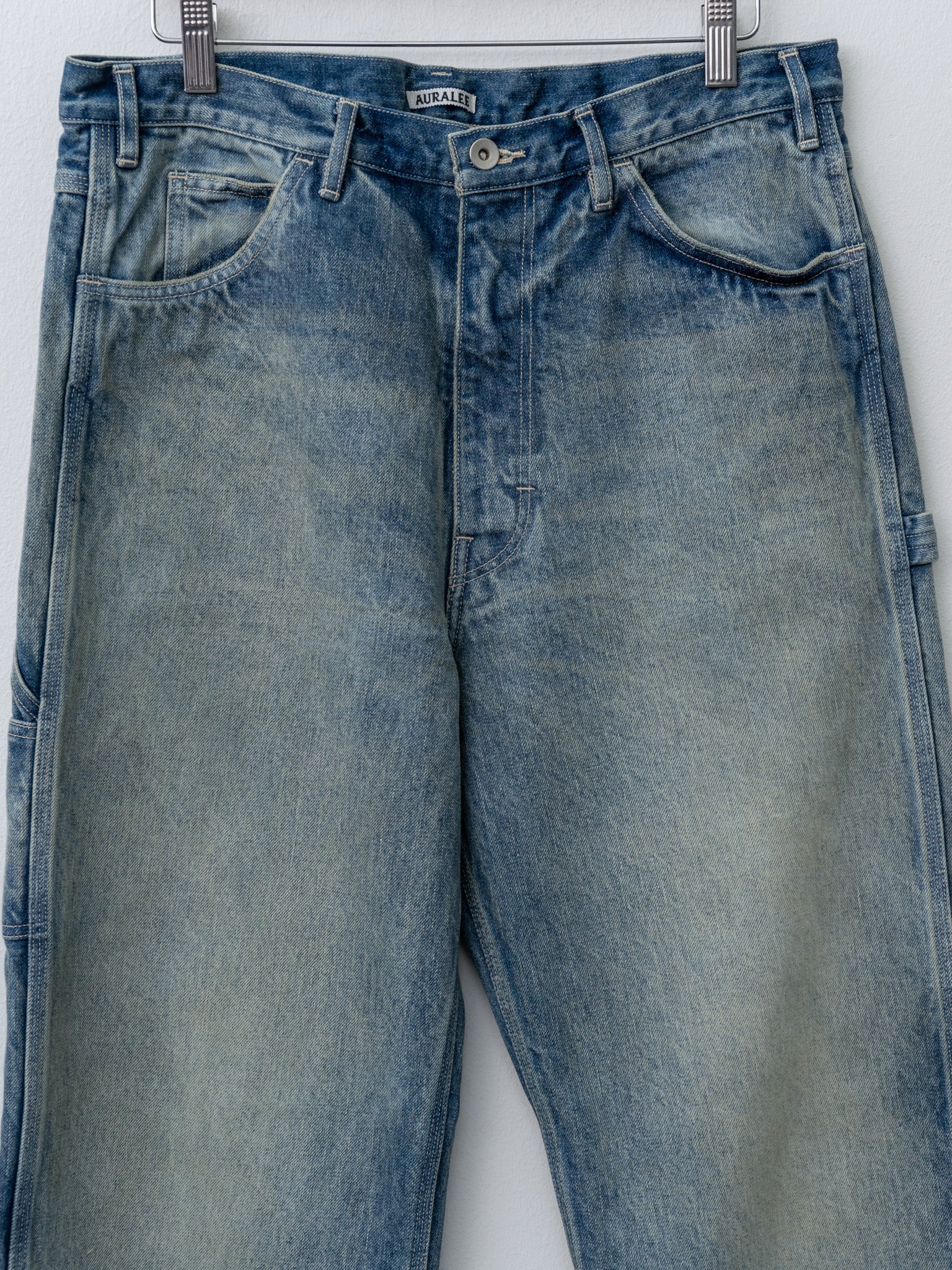 Namu Shop - Auralee Selvedge Faded Heavy Denim Painter Pants - Faded Indigo