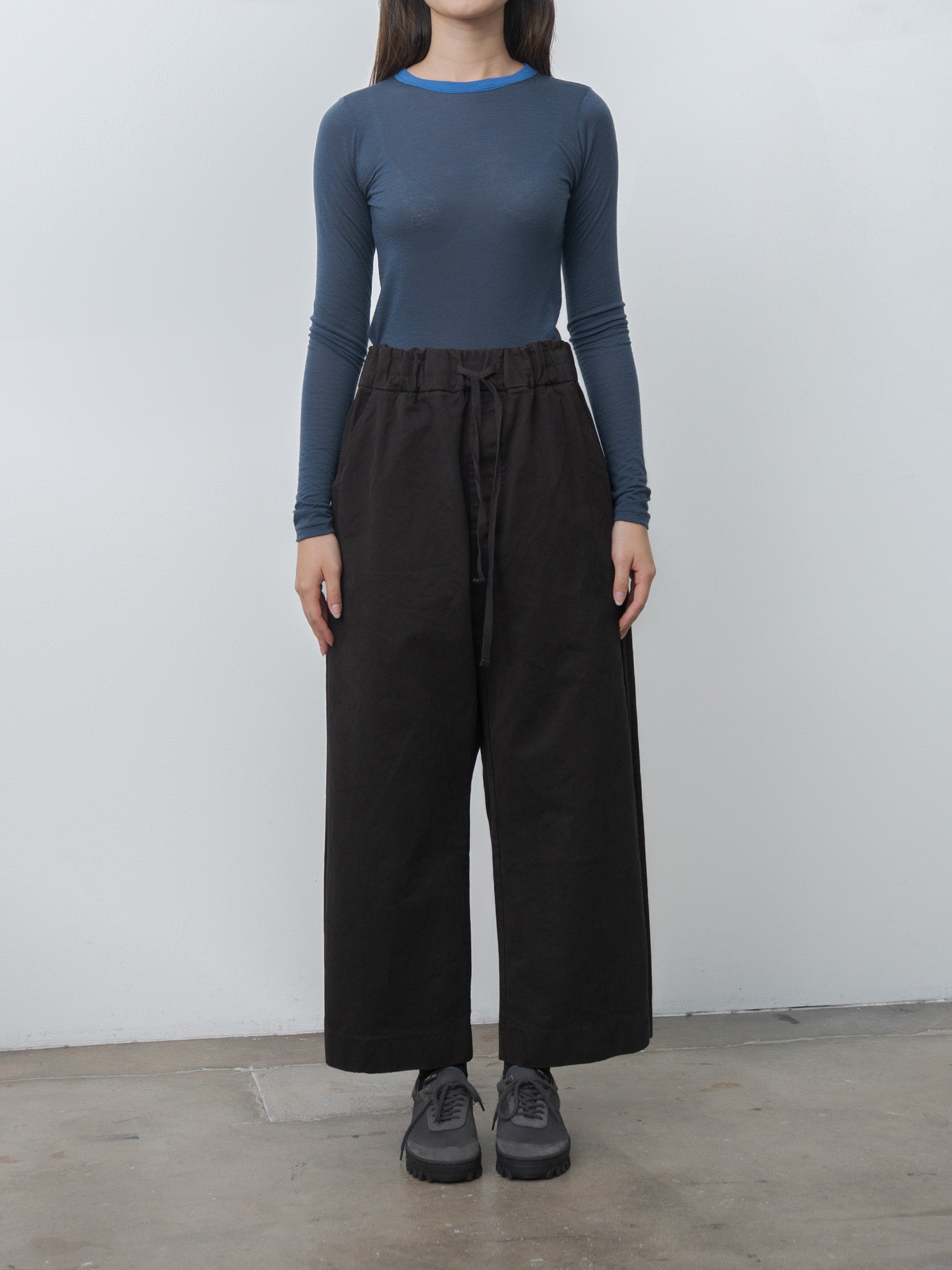 Namu Shop - Auralee Fluffy Cashmere Nylon Jersey Ringer L/S Tee