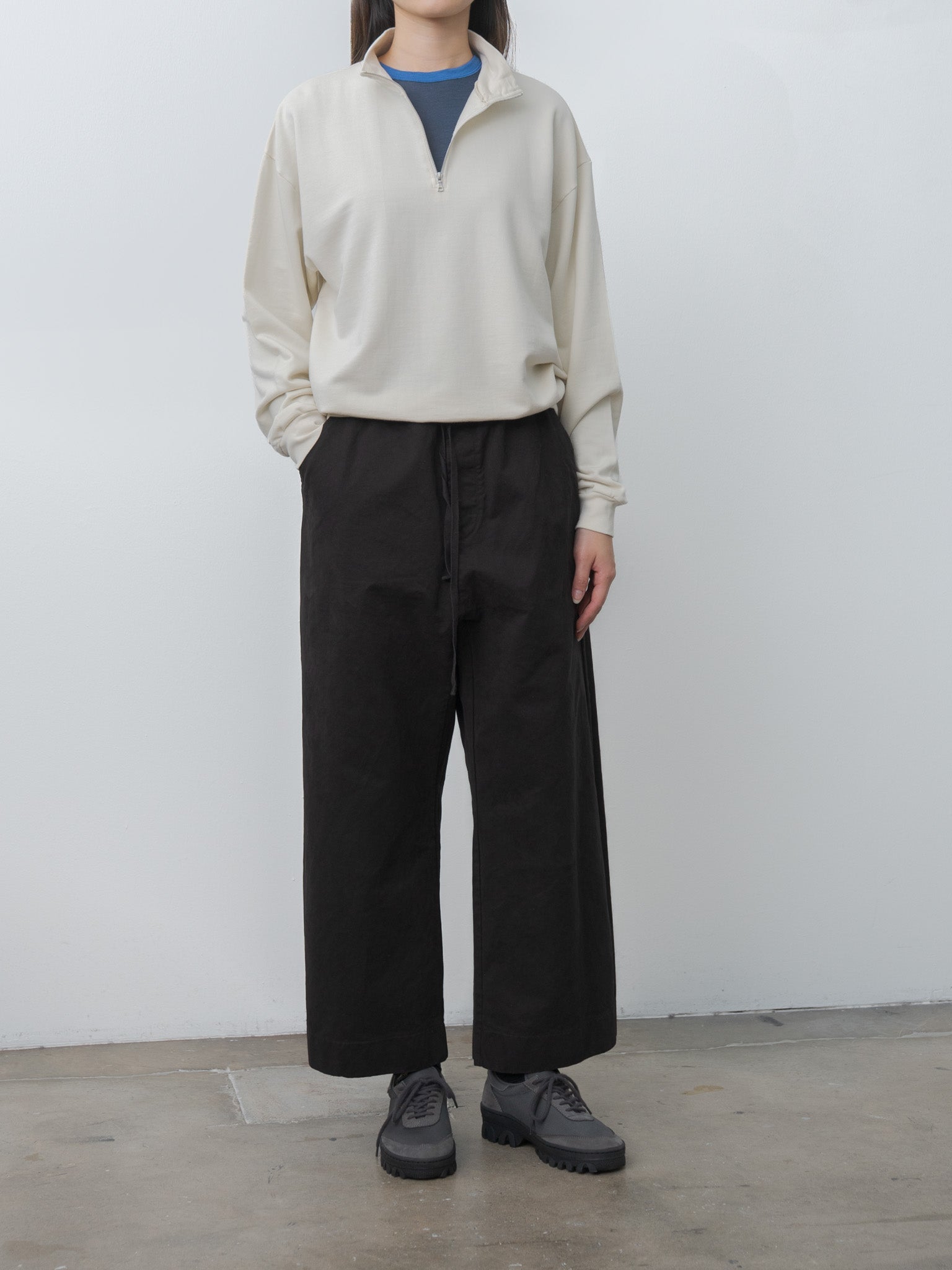 Namu Shop - Auralee Fluffy Cashmere Nylon Jersey Ringer L/S Tee