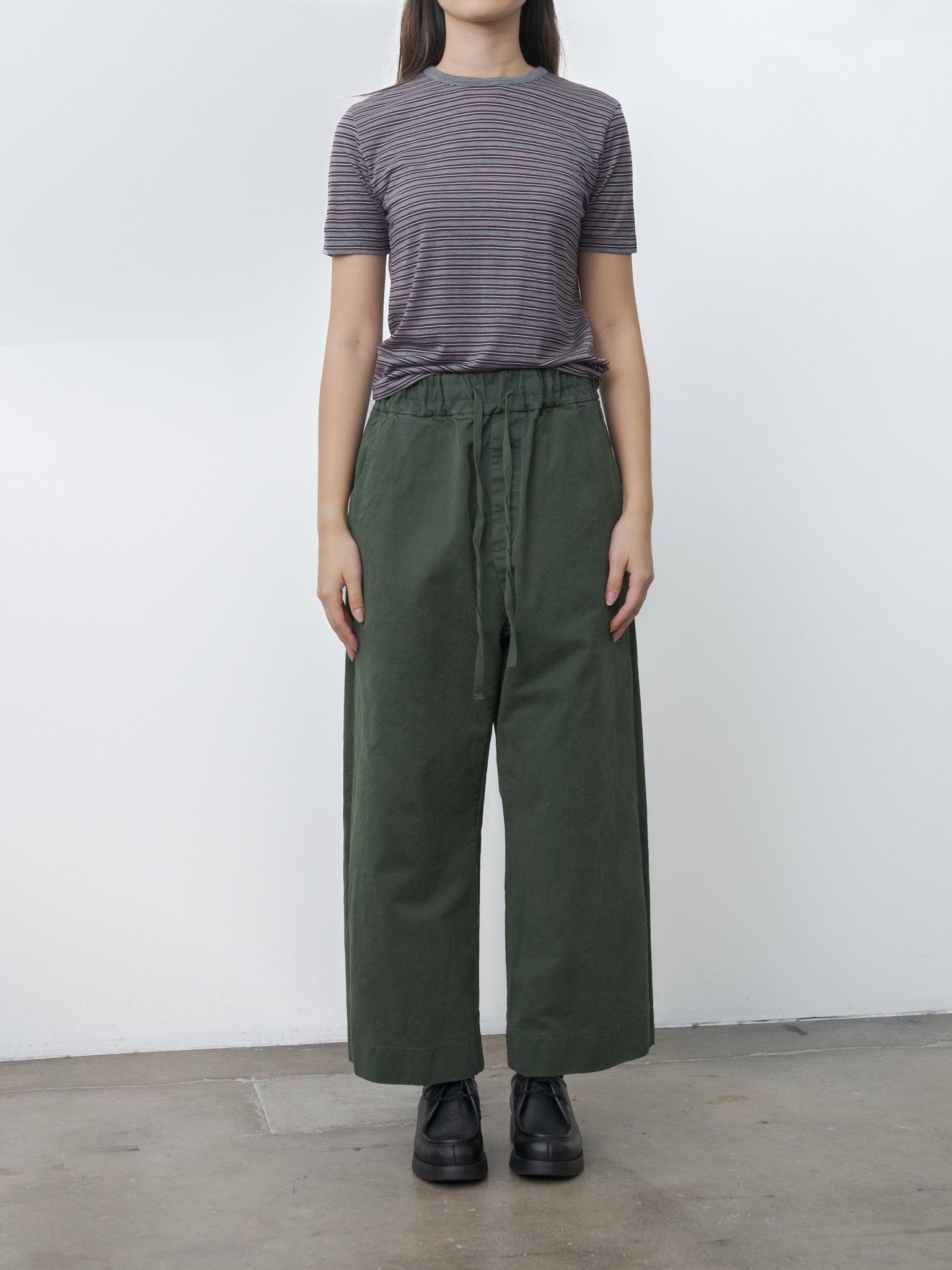 Namu Shop - Auralee Soft Smooth Wool Stripe Jersey Tee