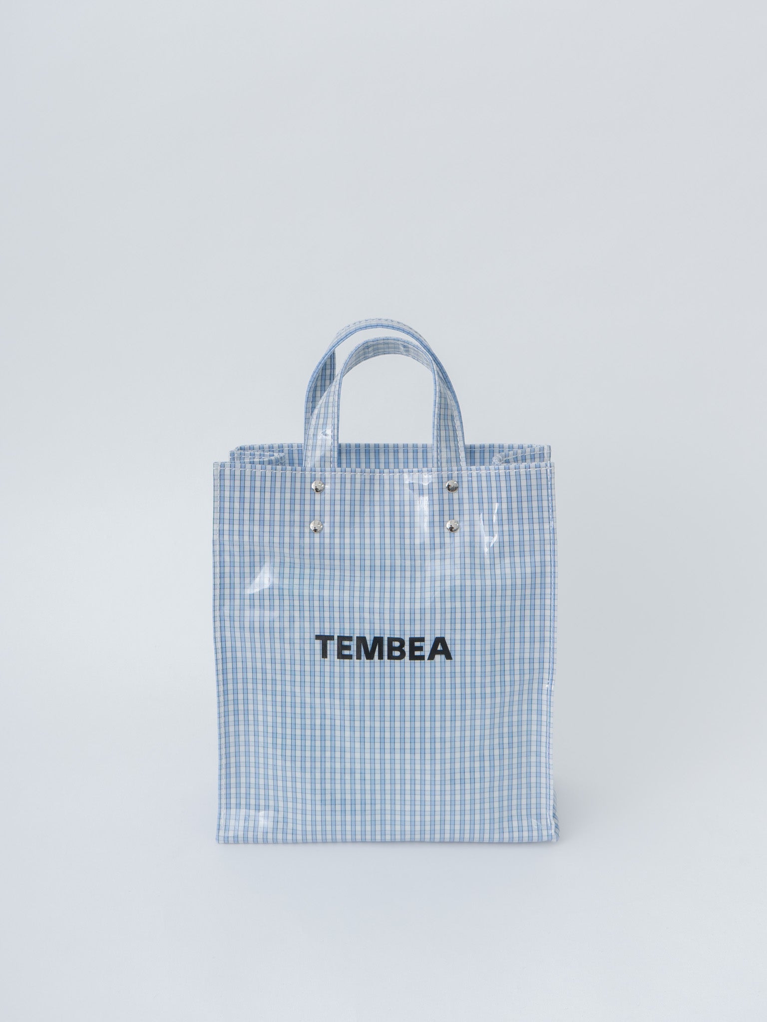Namu Shop - Tembea Paper Tote Small - Check Light Blue