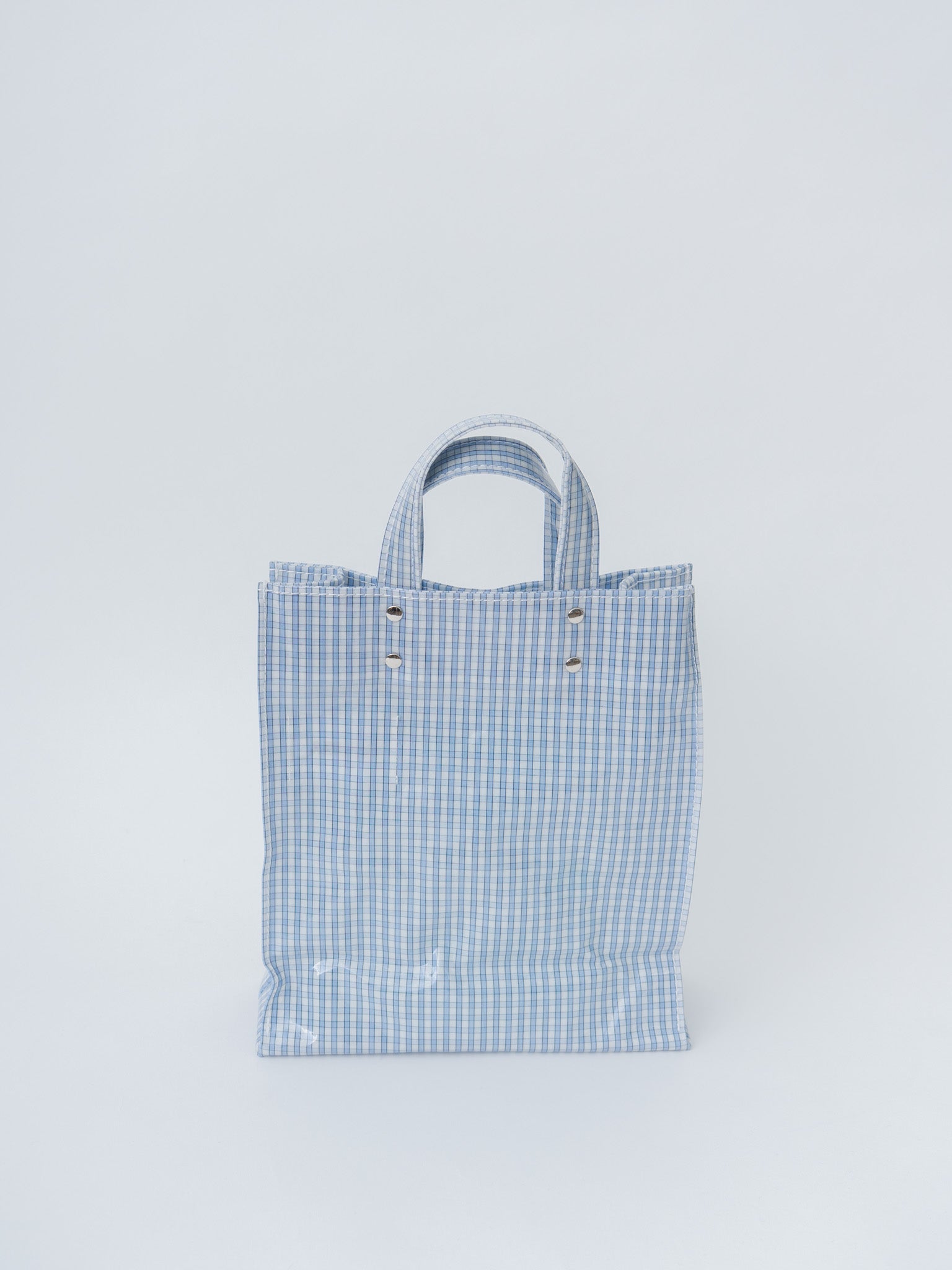 Namu Shop - Tembea Paper Tote Small - Check Light Blue