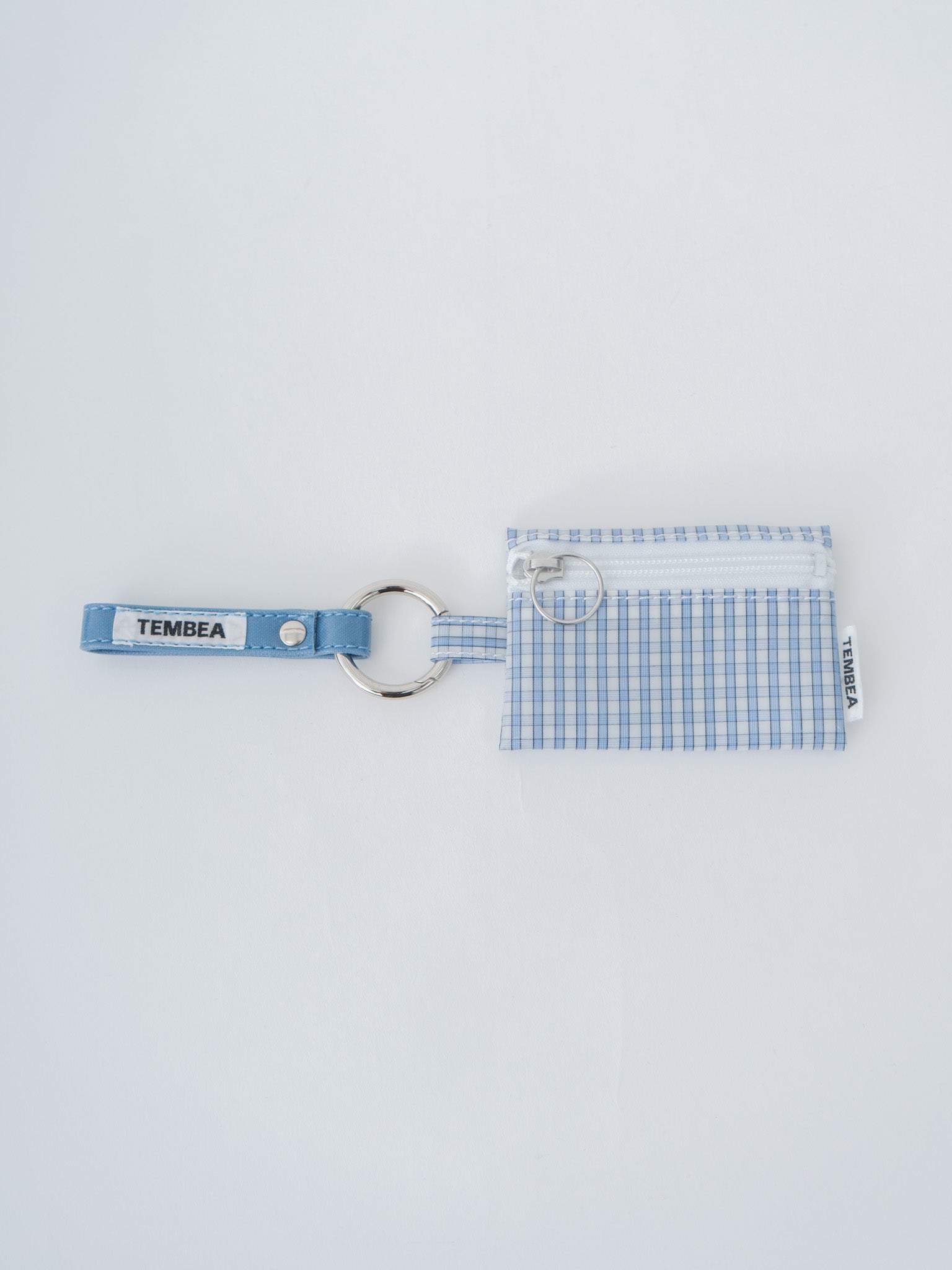 Namu Shop - Tembea Key Holder + Flat Pouch Mini - White x Check Green