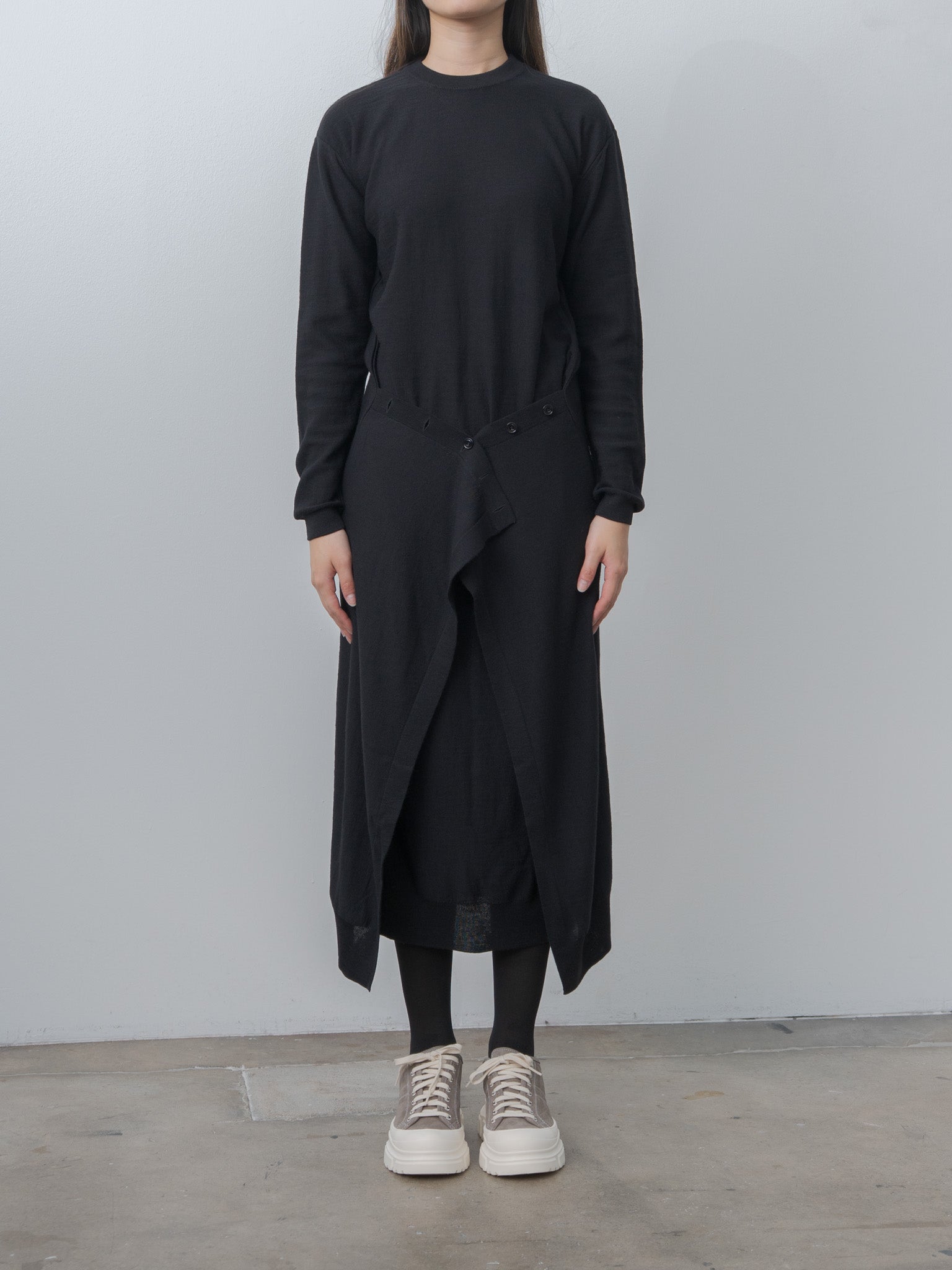 Namu Shop - Lemaire Buttoned Dress - Black