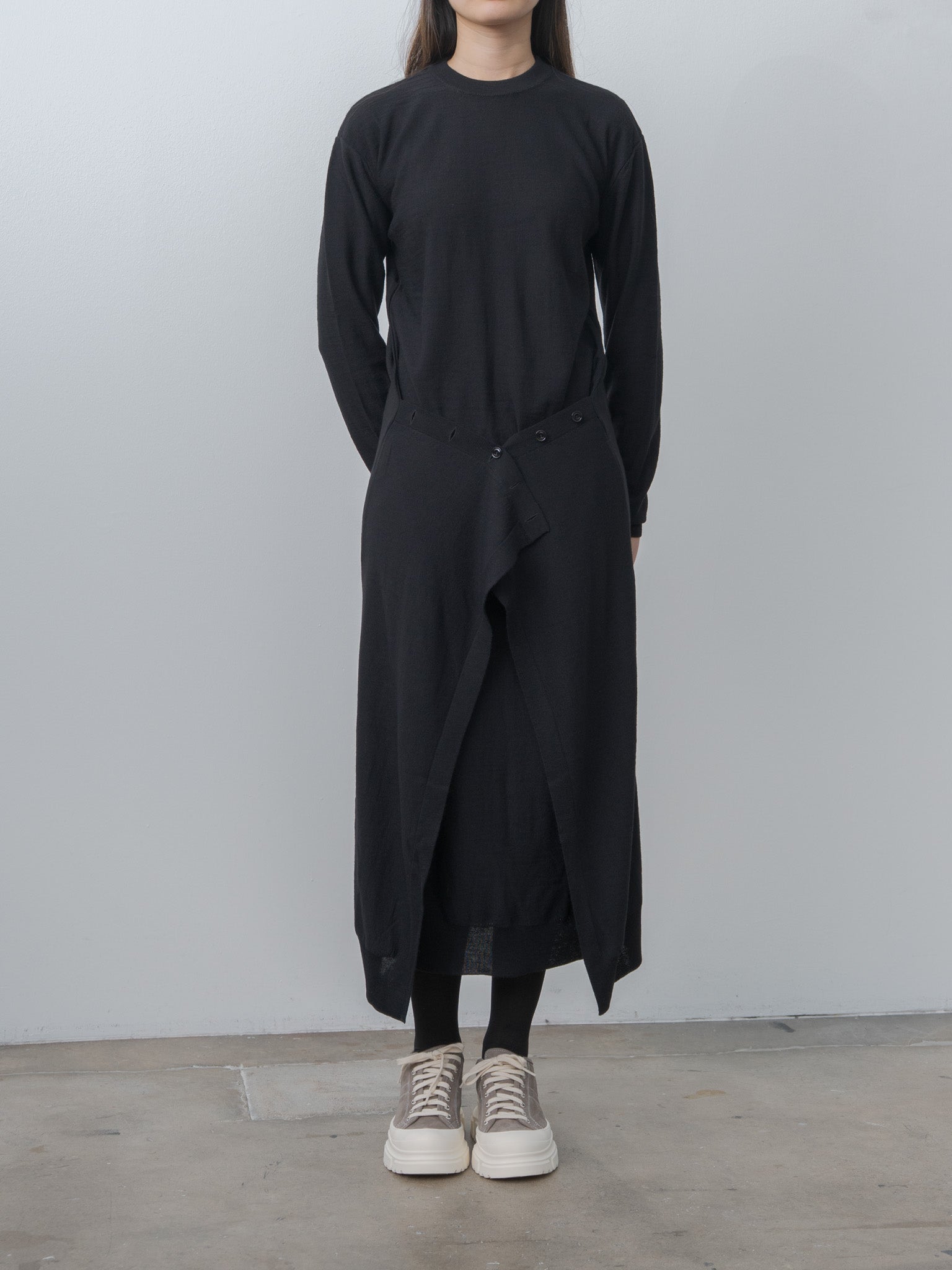Namu Shop - Lemaire Buttoned Dress - Black