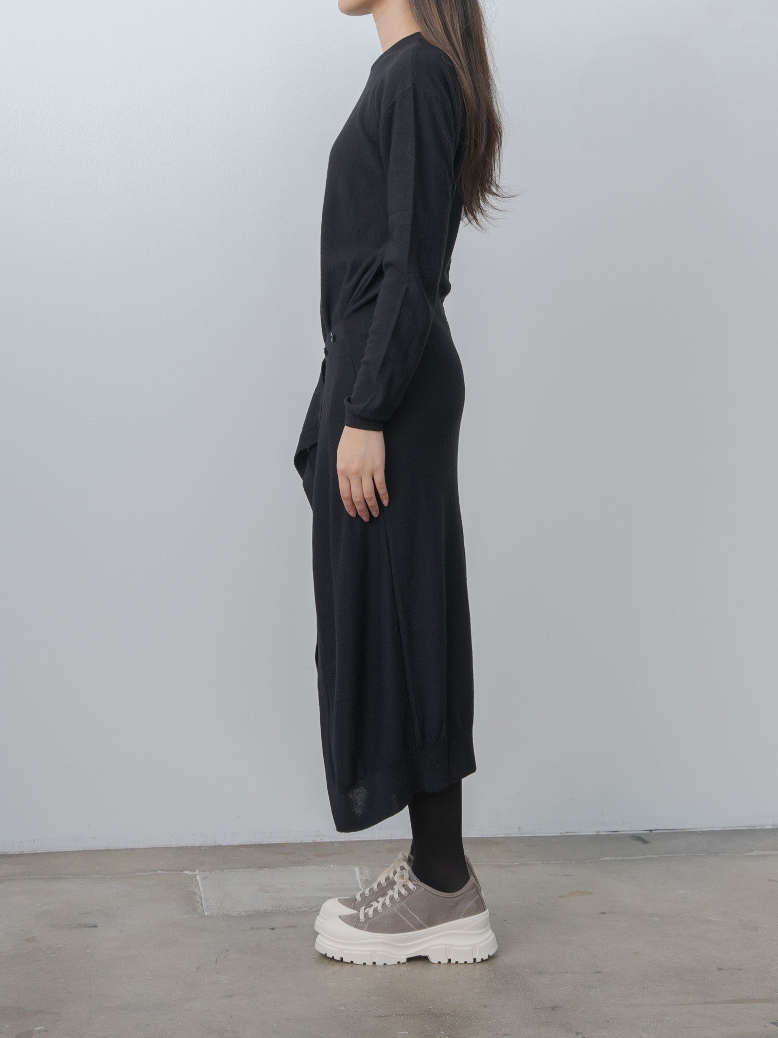 Namu Shop - Lemaire Buttoned Dress - Black